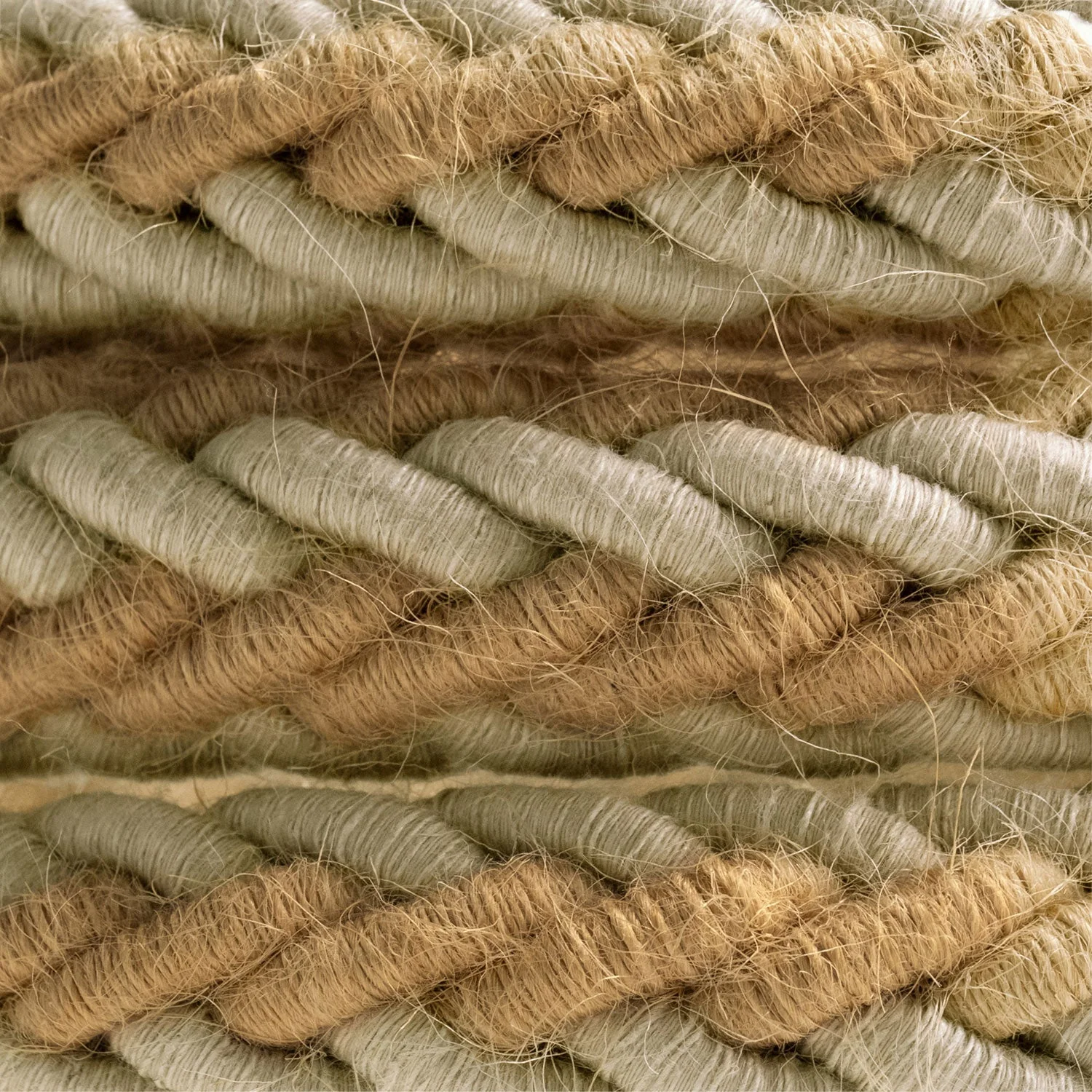 2XL Jutekabel und natürliches graues Leinen-Zwirnkabel, 2x0,75 Stromkabel. 24 mm Durchmesser