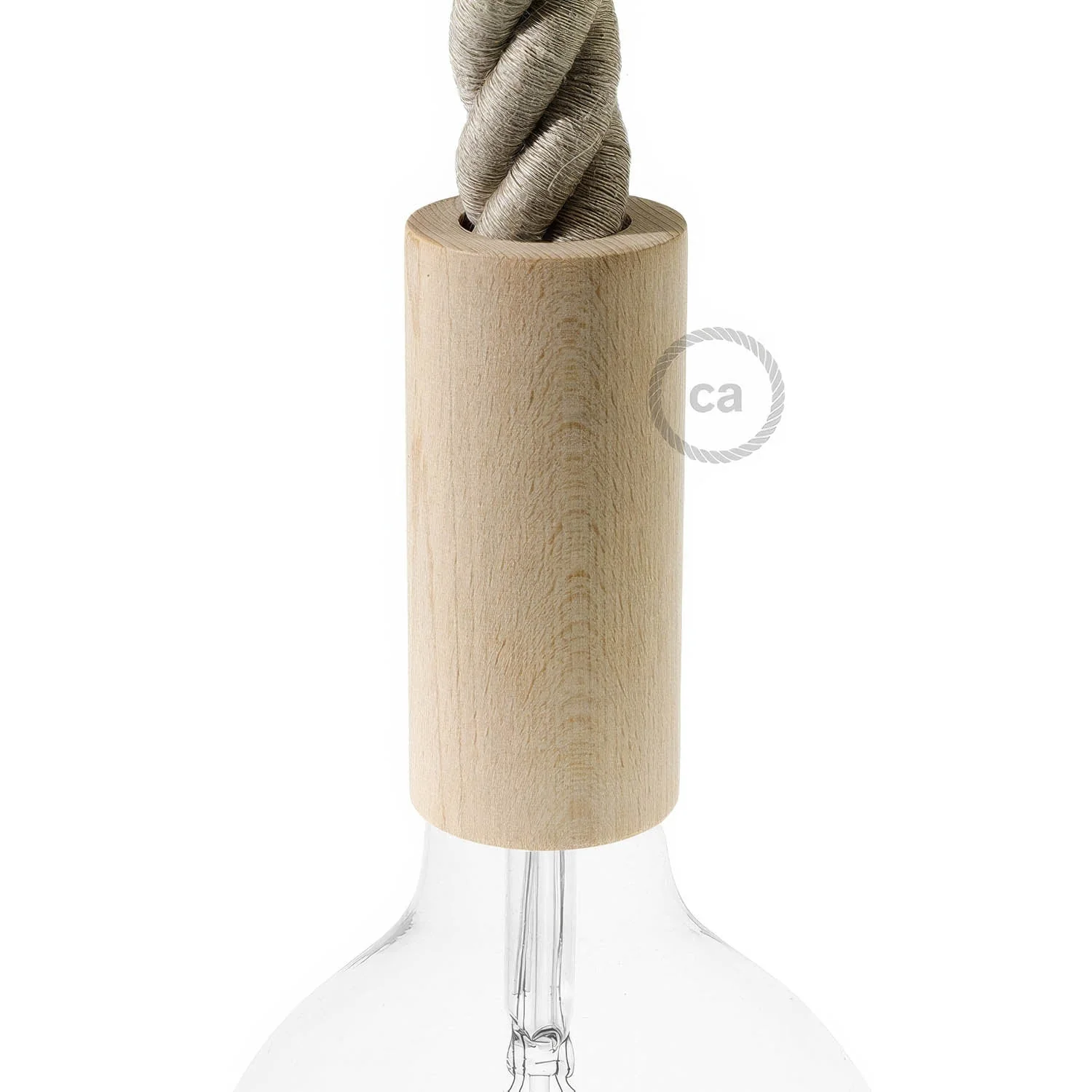 3XL E26 Lampenfassungskit aus Holz für Seilkabel – Neutral