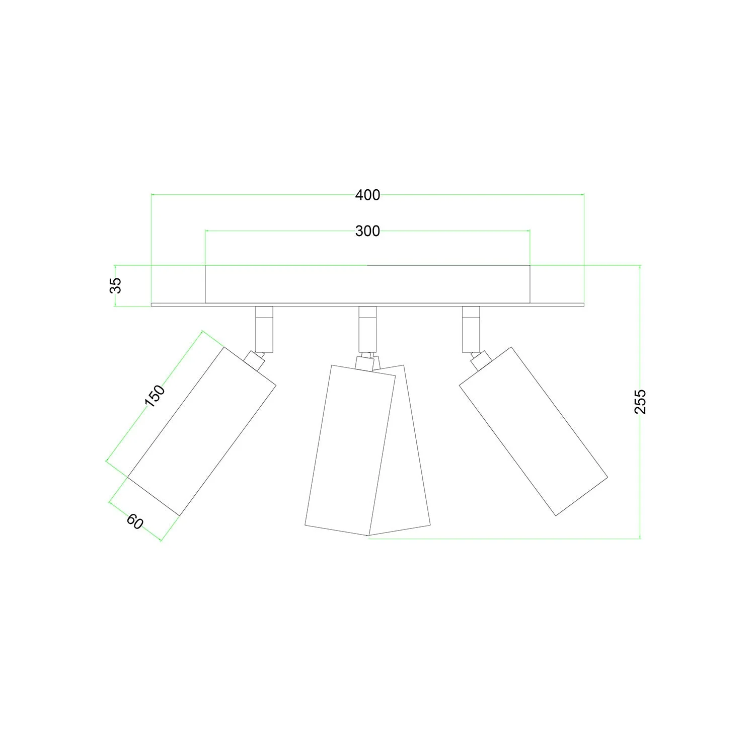 Leuchte mit 4 Spots und Tub-E14-Lampenschirm mit XXL-Rose-One rundem Baldachin – Satin-Titan - Image 5