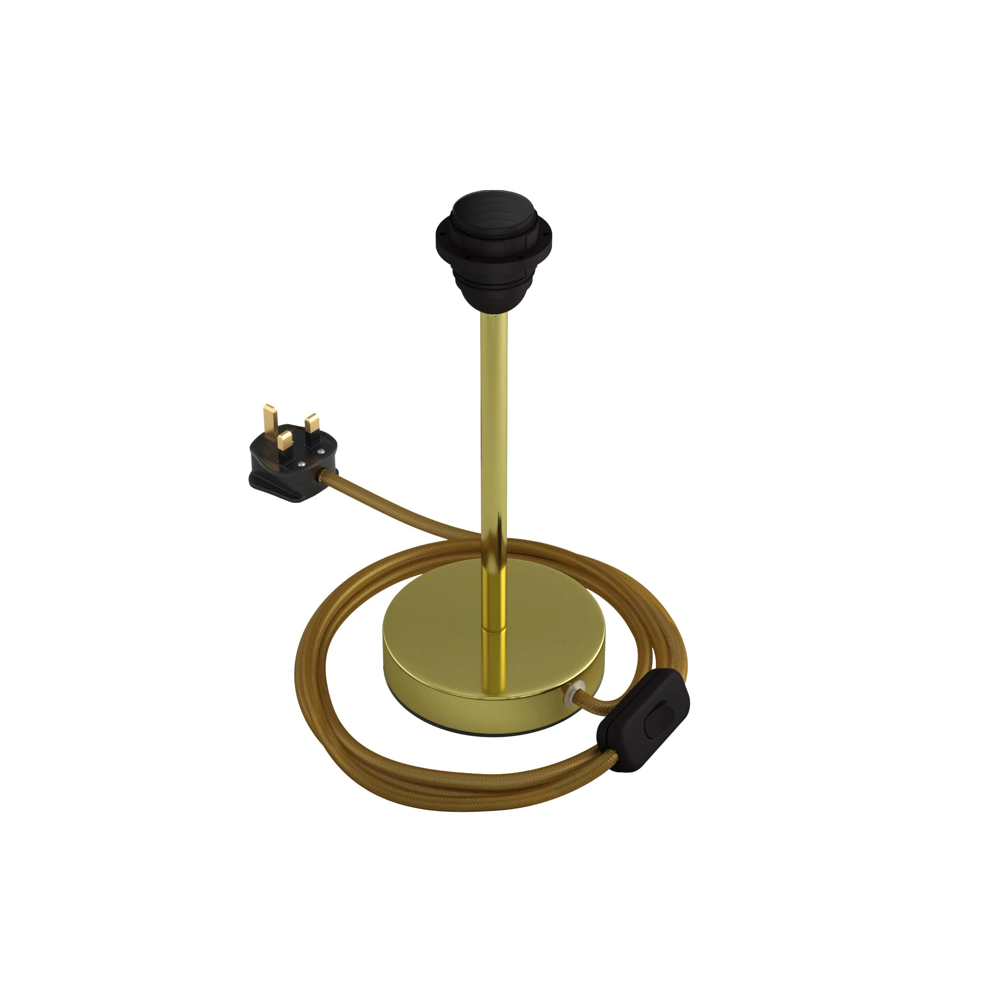 Lampensockelheber für Lampenschirm – Tischleuchte aus Metall mit UK-Stecker – Messing - Image 7
