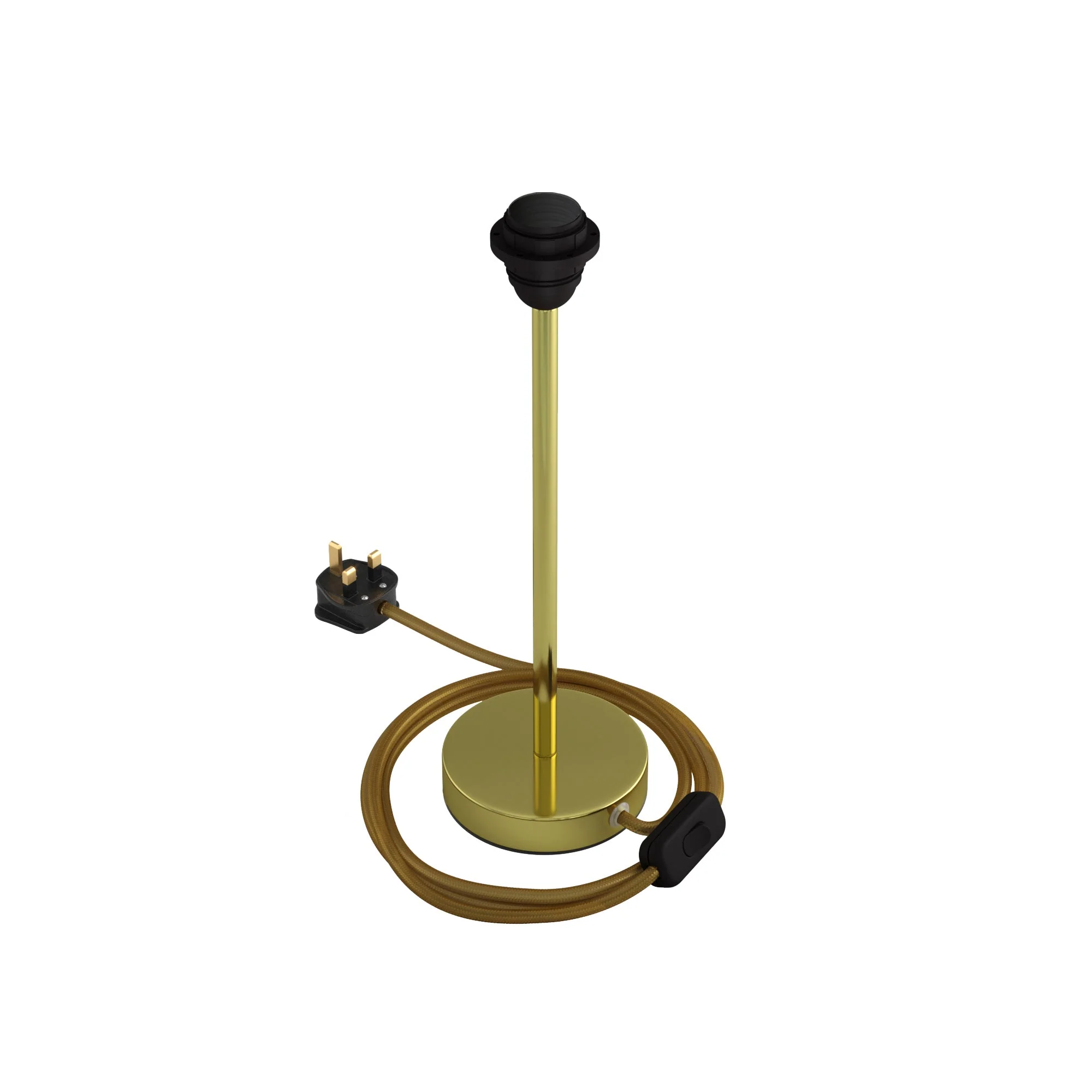 Lampensockelheber für Lampenschirm – Tischleuchte aus Metall mit UK-Stecker – Messing - Image 9