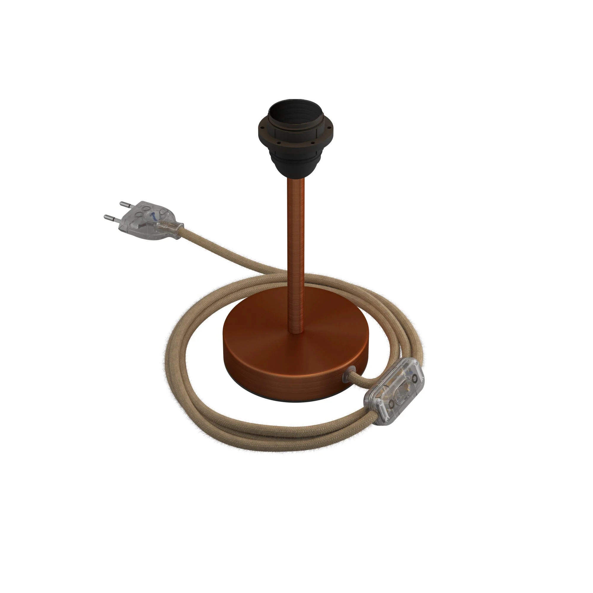 Lampenfuß für Lampenschirm – Tischleuchte aus Metall – Satiniertes Kupfer - Image 6