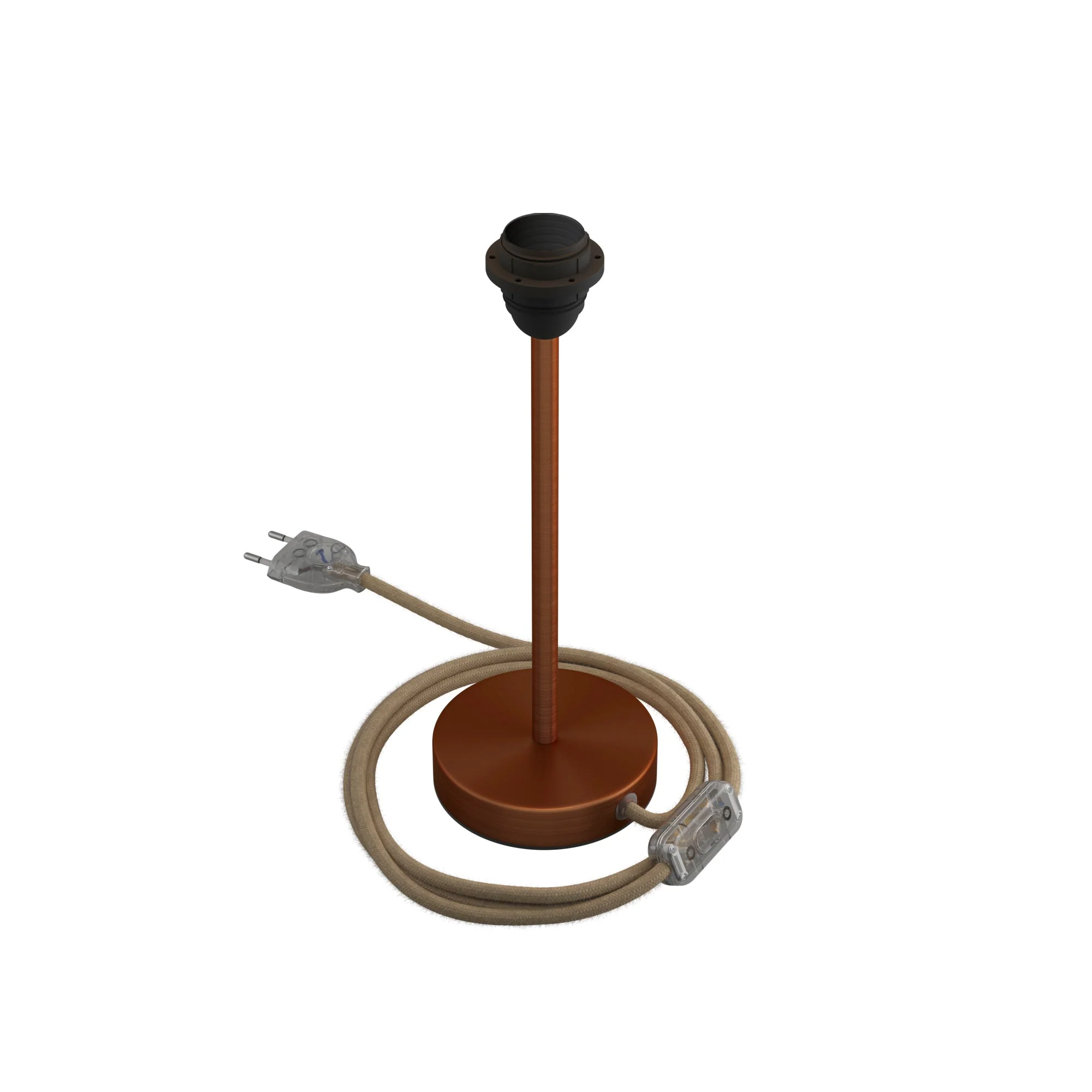 Lampenfuß für Lampenschirm – Tischleuchte aus Metall – Satiniertes Kupfer - Image 8