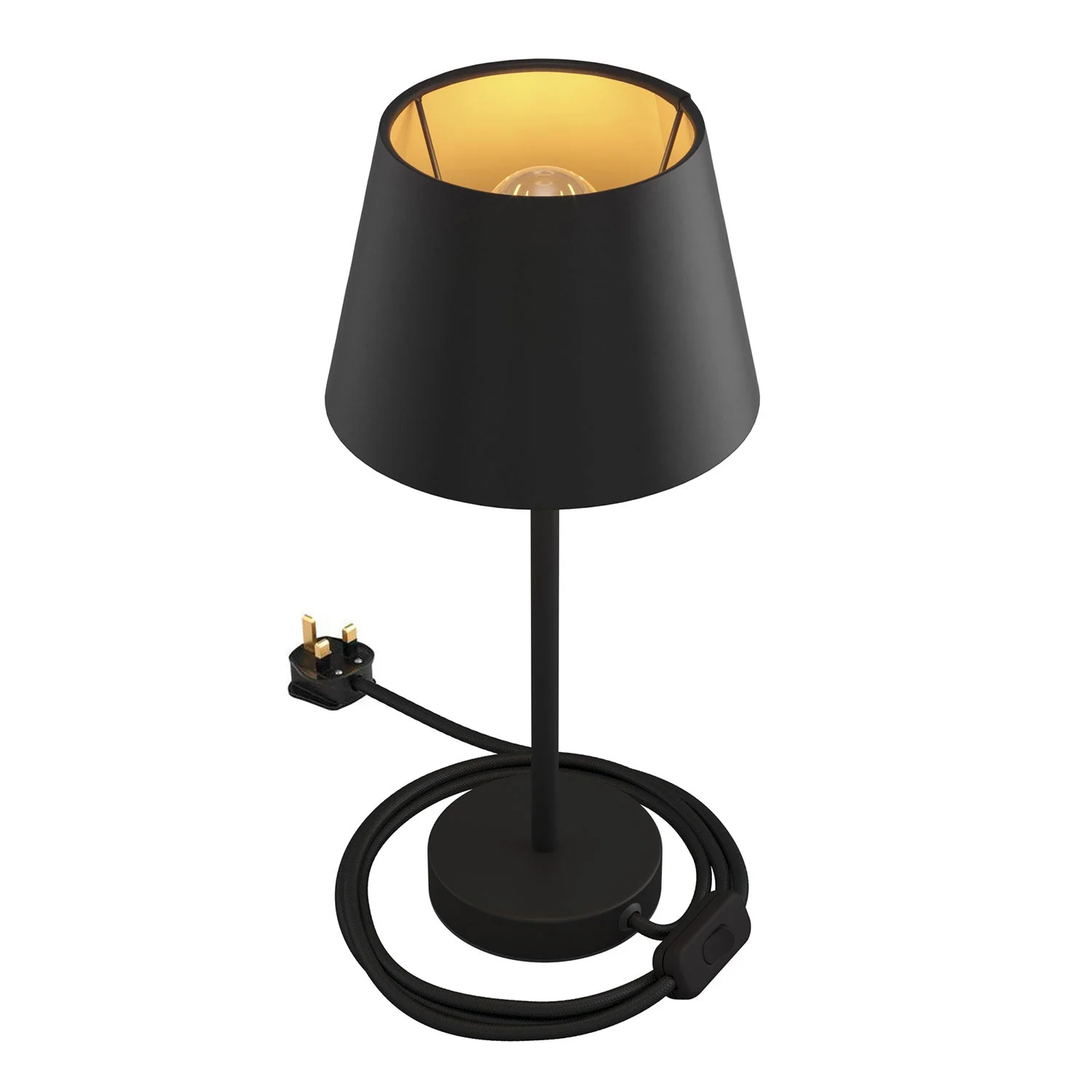 Alzaluce mit Impero-Lampenschirm, Tischlampe aus Metall mit UK-Stecker – Cinette schwarz - Image 7