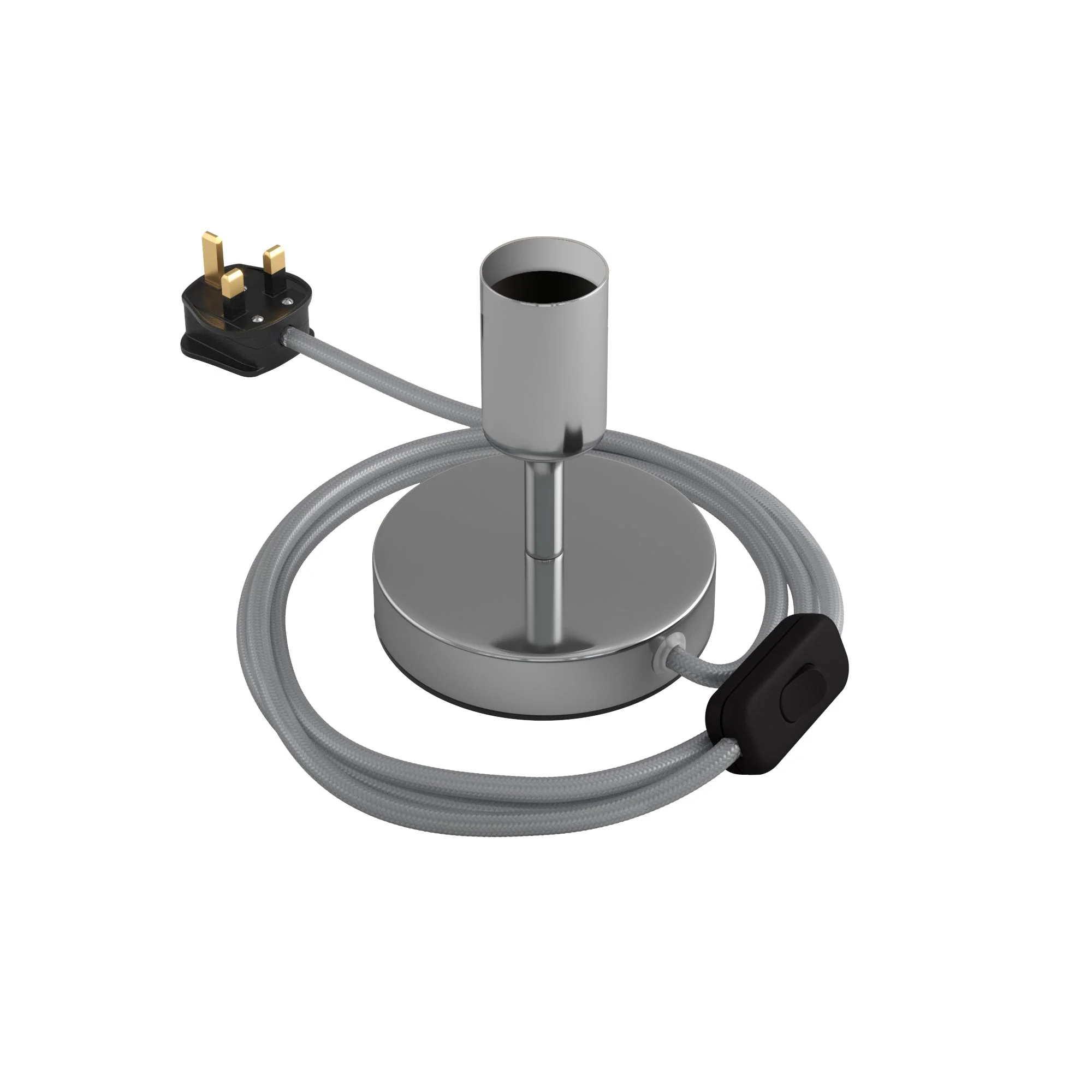 Alzaluce – Tischlampe aus Metall mit UK-Stecker – Chrom