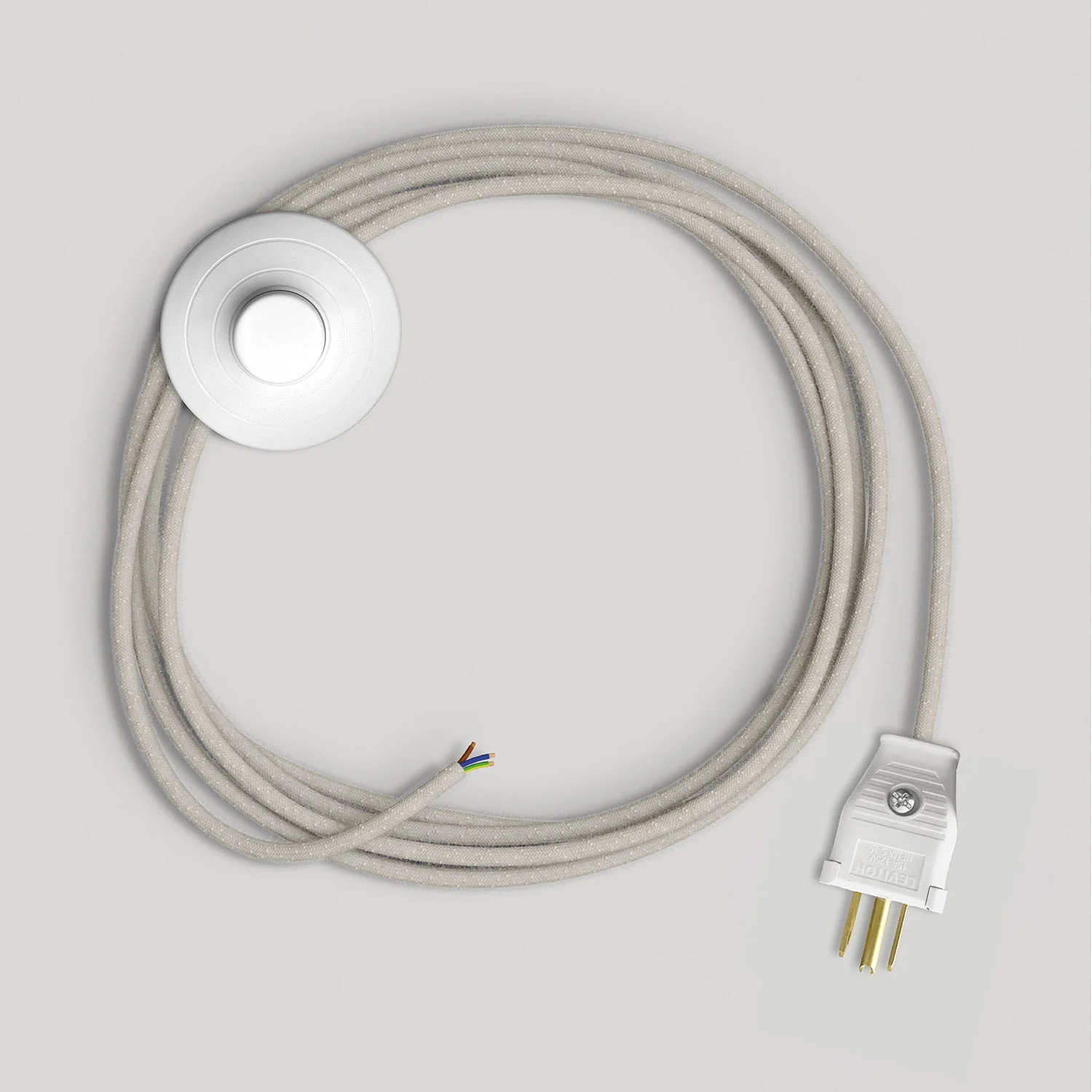 Kabelsatz für Lampe mit weißem Kabel, 3 Meter