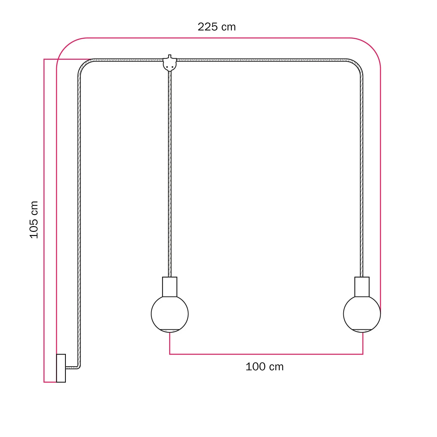 Außenpendelleuchte Modulair IP65 mit 2 Abhängungen und bruchsicheren Unbreak-a-Ball-Lampenschirmen – Weiß - Image 5