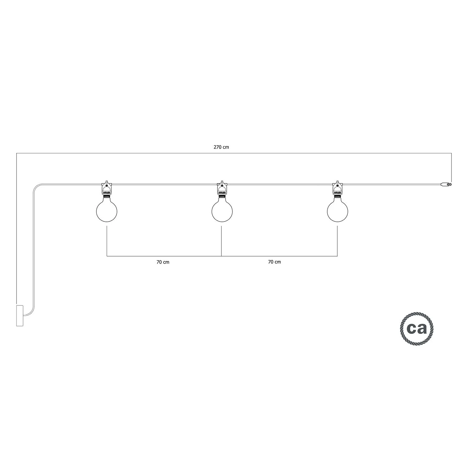 Außen-Lichterkette Modulair IP65 mit 3 Lichtern und Deckenbaldachin - Weiß - Image 5