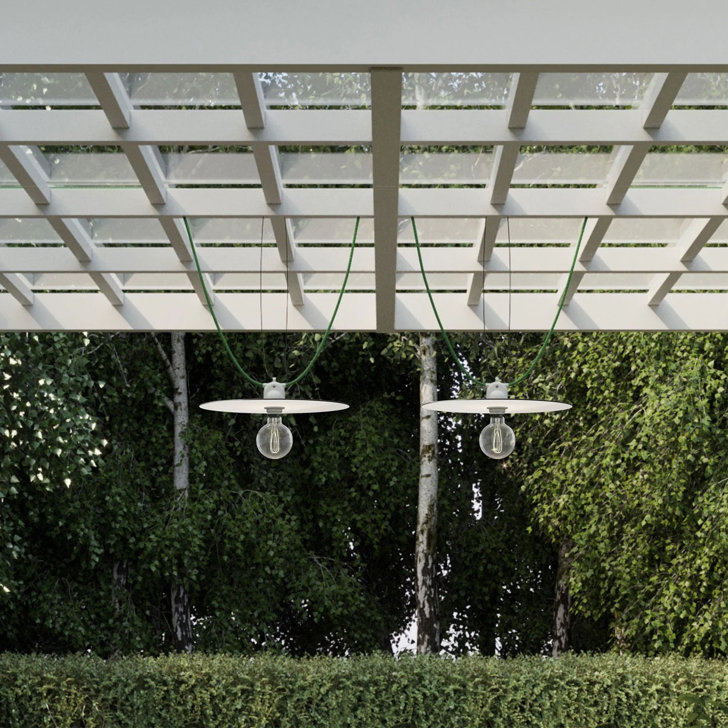 Modulair-Lichterkette für den Außenbereich IP65, tragbar mit 2 Lampenschirmen und UK-Stecker – Weiß - Image 3