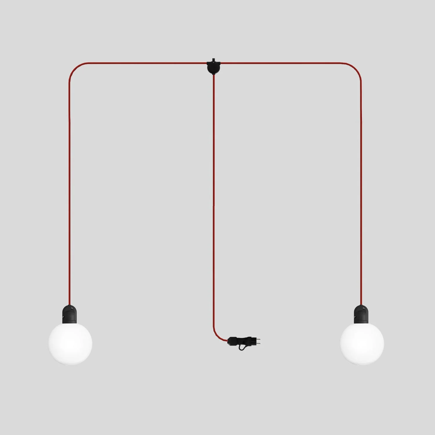 Modulair Outdoor-Stringlight IP65 mit 2 Abhängern, Unbreak-a-Ball bruchsichere Schirme und SM09 Kabel