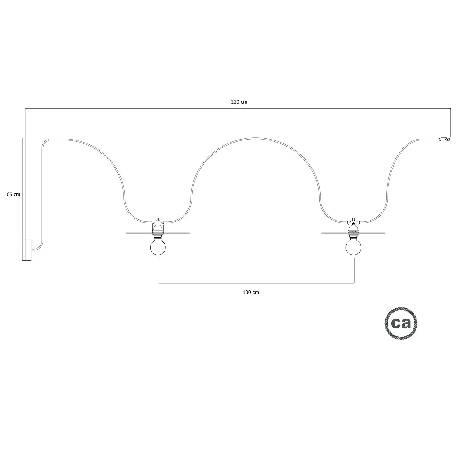 Modulair-Lichterkette für den Außenbereich IP65 mit 2 Lampenschirmen und Baldachin – Kupfer und Bronze - Image 5