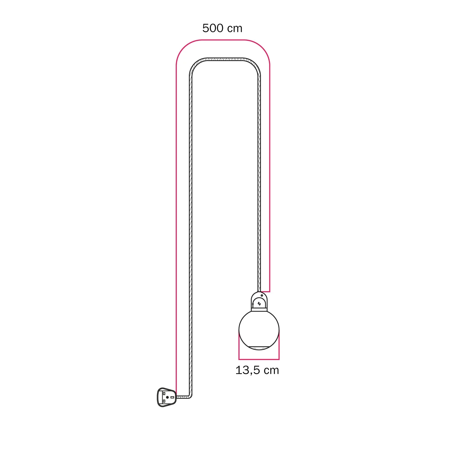 Modulair Außenleuchte IP65 mit UK-Stecker, unzerbrechlichem Unbreak-a-Ball-Schirm und SM04-Kabel - Image 5