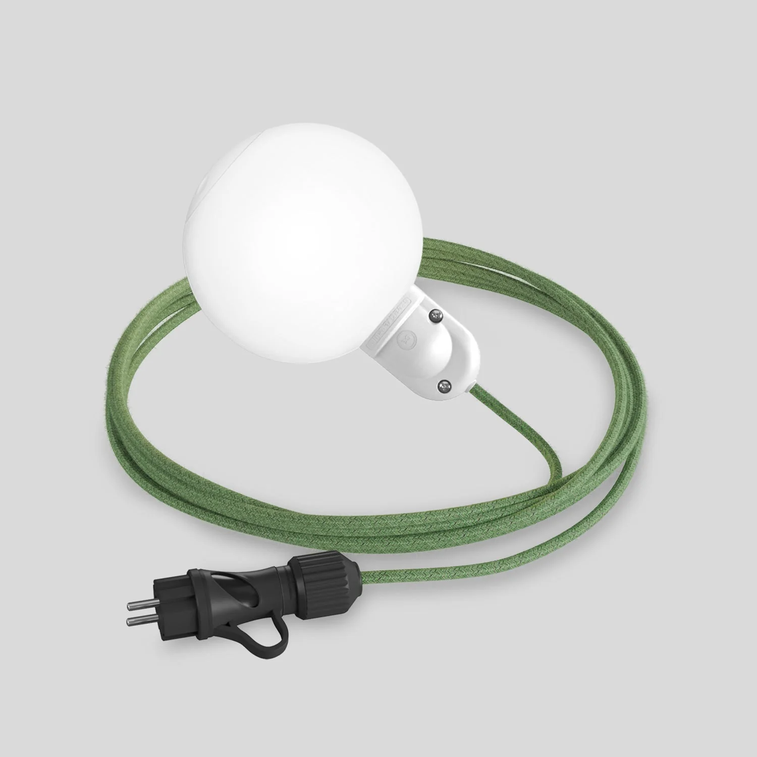 Modulair IP65 Plug-in-Außenleuchte mit bruchsicherem Unbreak-a-Ball-Schirm und Kabel SX08
