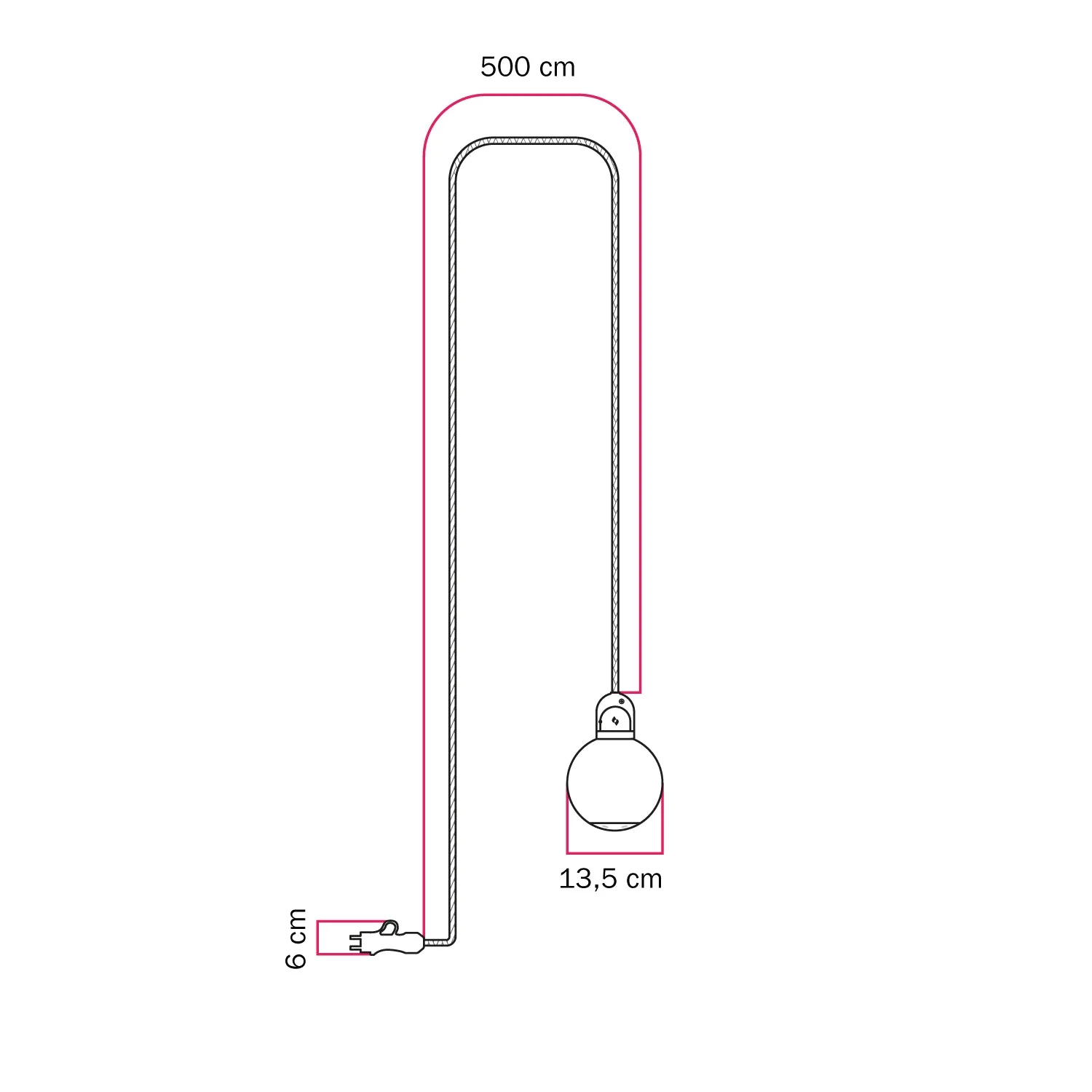 Modulair IP65 Plug-in-Außenleuchte mit bruchsicherem Unbreak-a-Ball-Schirm und Kabel SX08 - Image 5