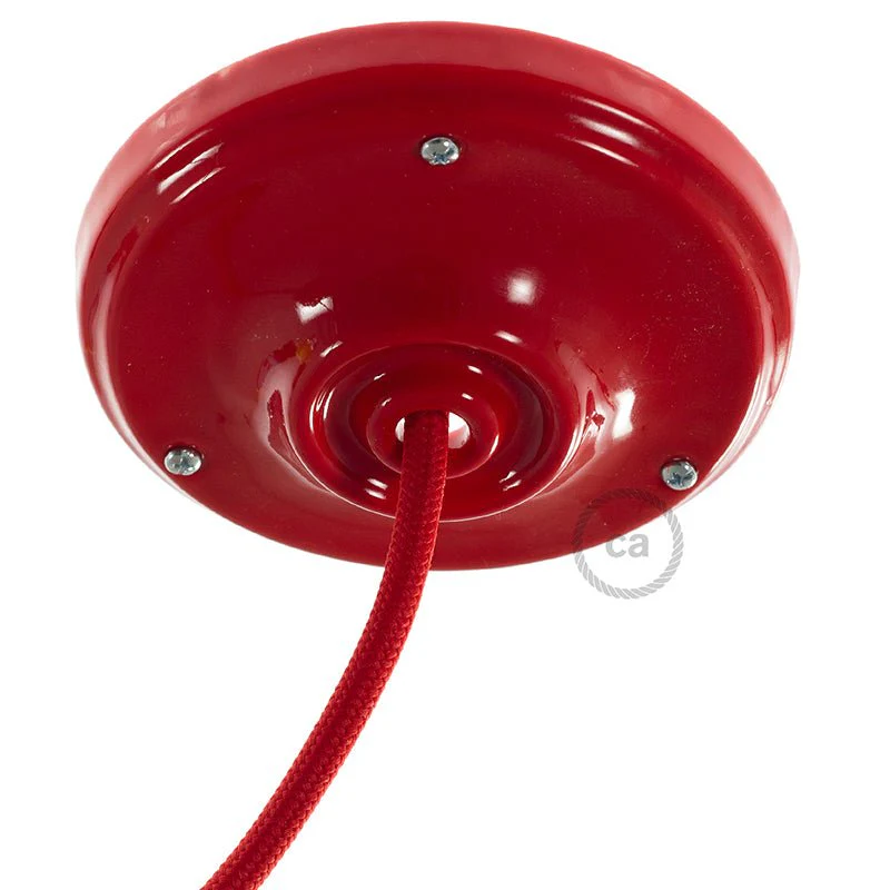 Rosetten-Set aus Porzellan – Rot