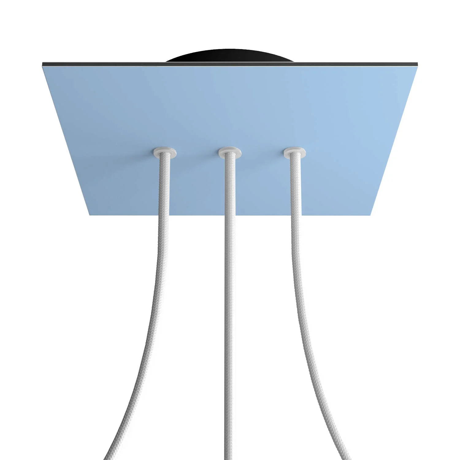 Rose-One Baldachin quadratisch, 200 mm mit 3 Löchern in Reihe und 4 seitlichen Löchern – Zuckerpapier-Blau - Image 8