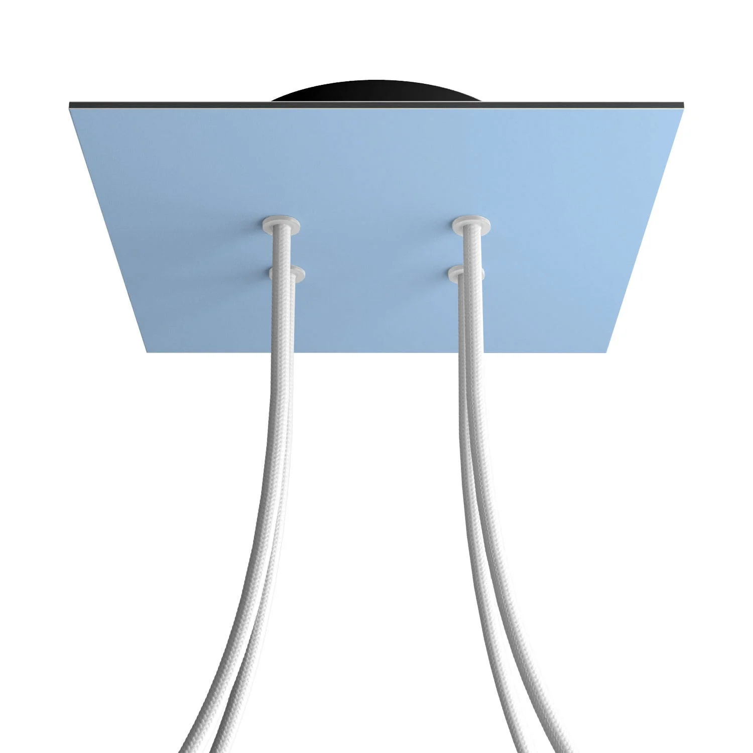 Lampenbaldachin Rose-One quadratisch, 200 mm mit 4 Löchern und 4 seitlichen Löchern - Zuckerpapier-Blau - Image 8