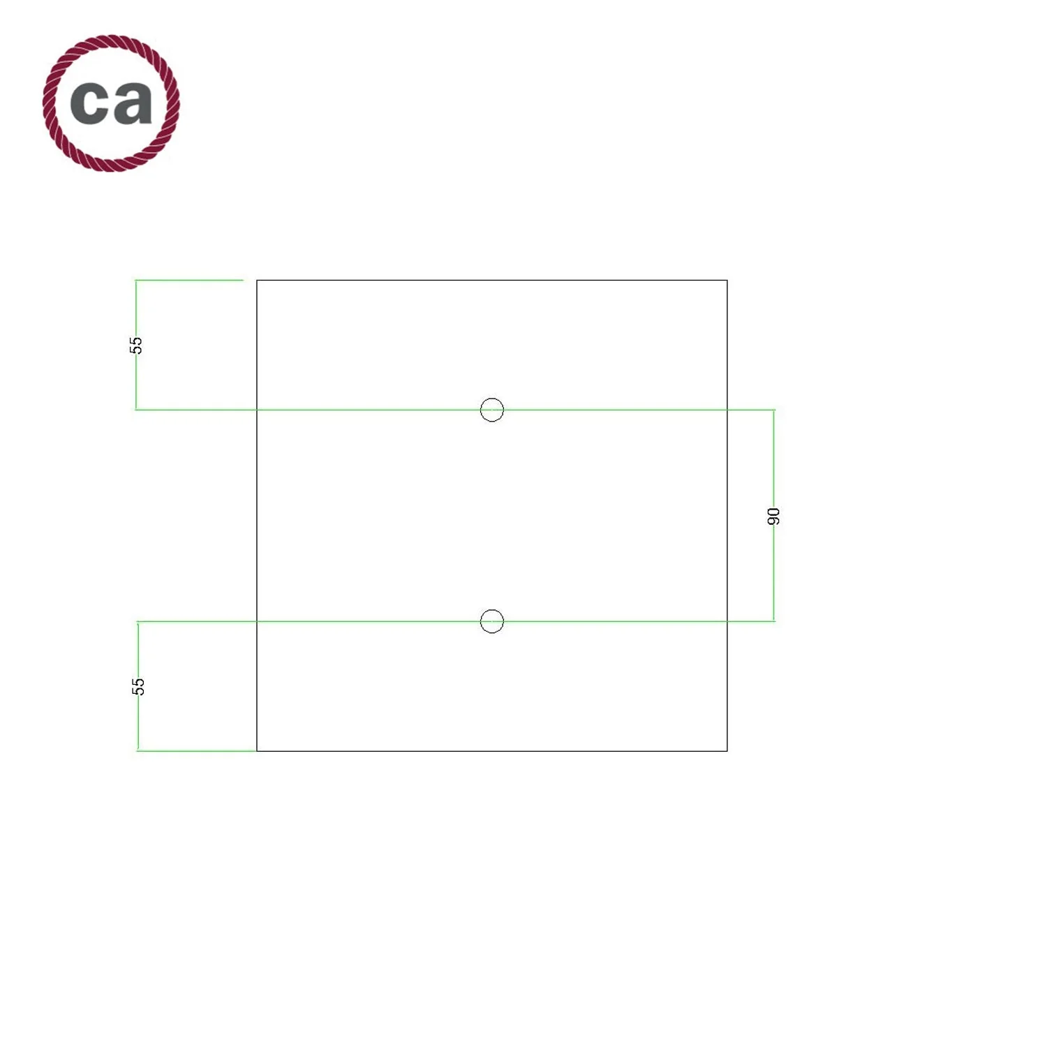 Rosette Rose-One Quadrat, 200 mm mit 2 Löchern und 4 seitlichen Löchern – Carrara-Marmor - Image 7