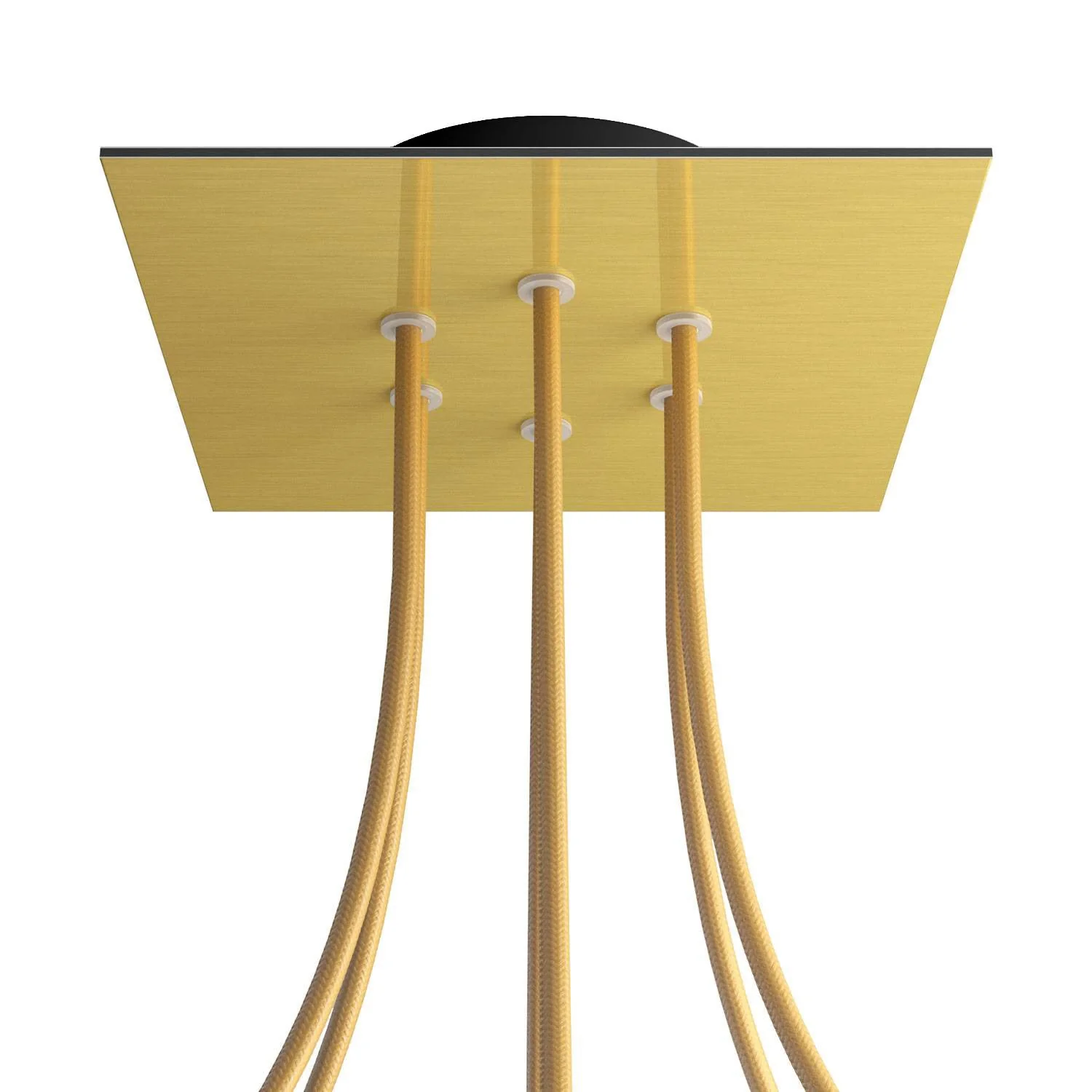 Baldachin Rose-One quadratisch, 200 mm mit 6 Löchern und 4 seitlichen Löchern – Dibond Satiniertes Messing - Image 8