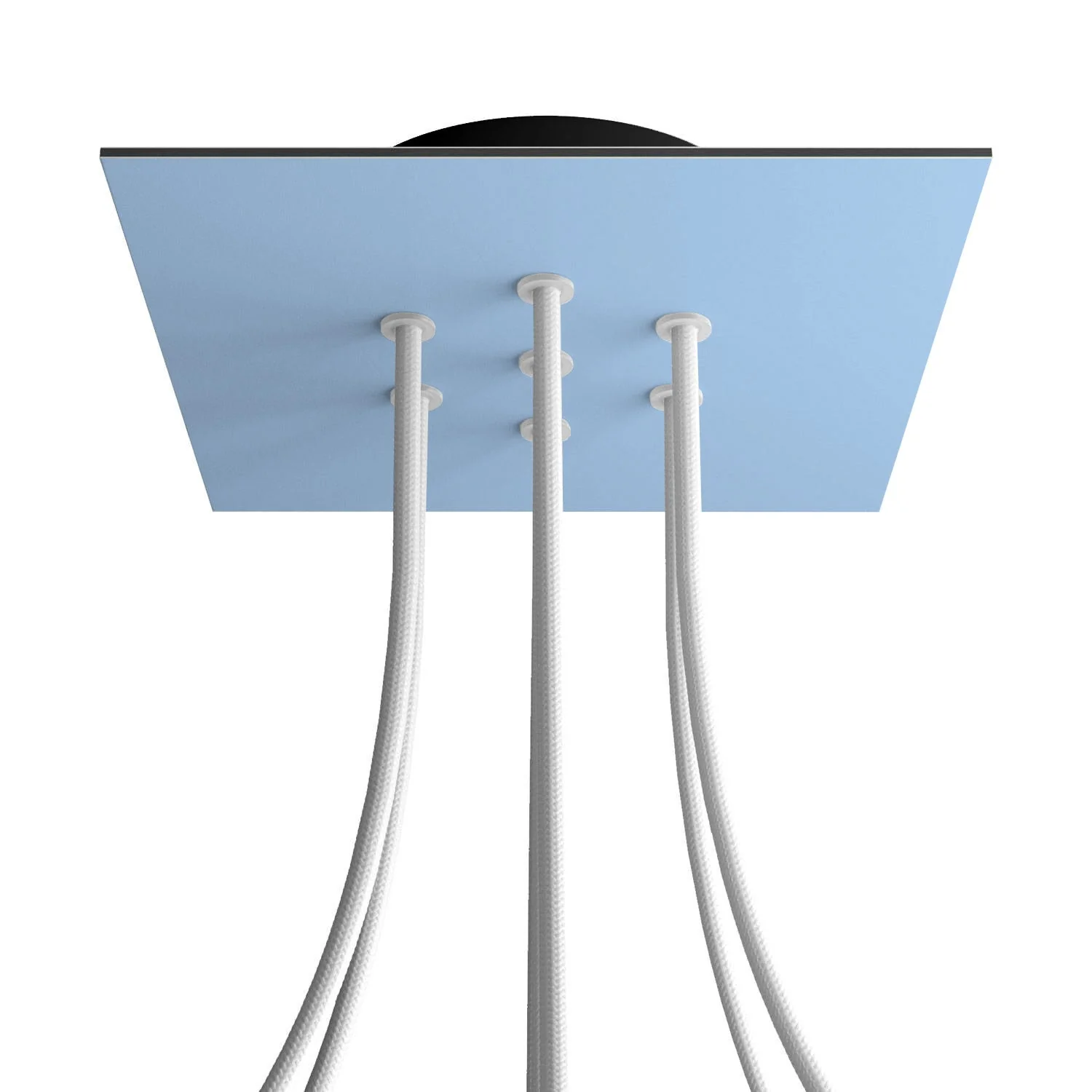 Baldachin Rose-One quadratisch, 200 mm mit 7 Öffnungen und 4 seitlichen Öffnungen – Zuckerpapier-Blau - Image 8