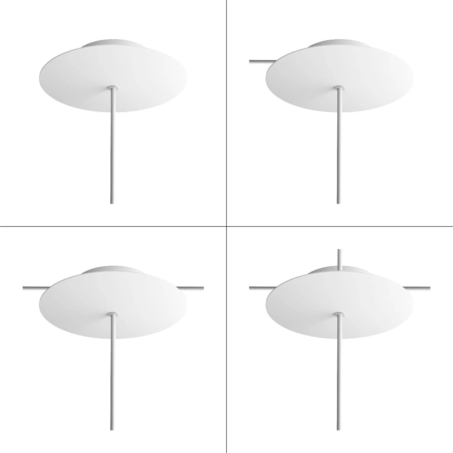 Runder Lampenbaldachin Rose-One, Durchmesser 200 mm mit 1 Öffnung und 4 seitlichen Öffnungen – Holz - Image 4