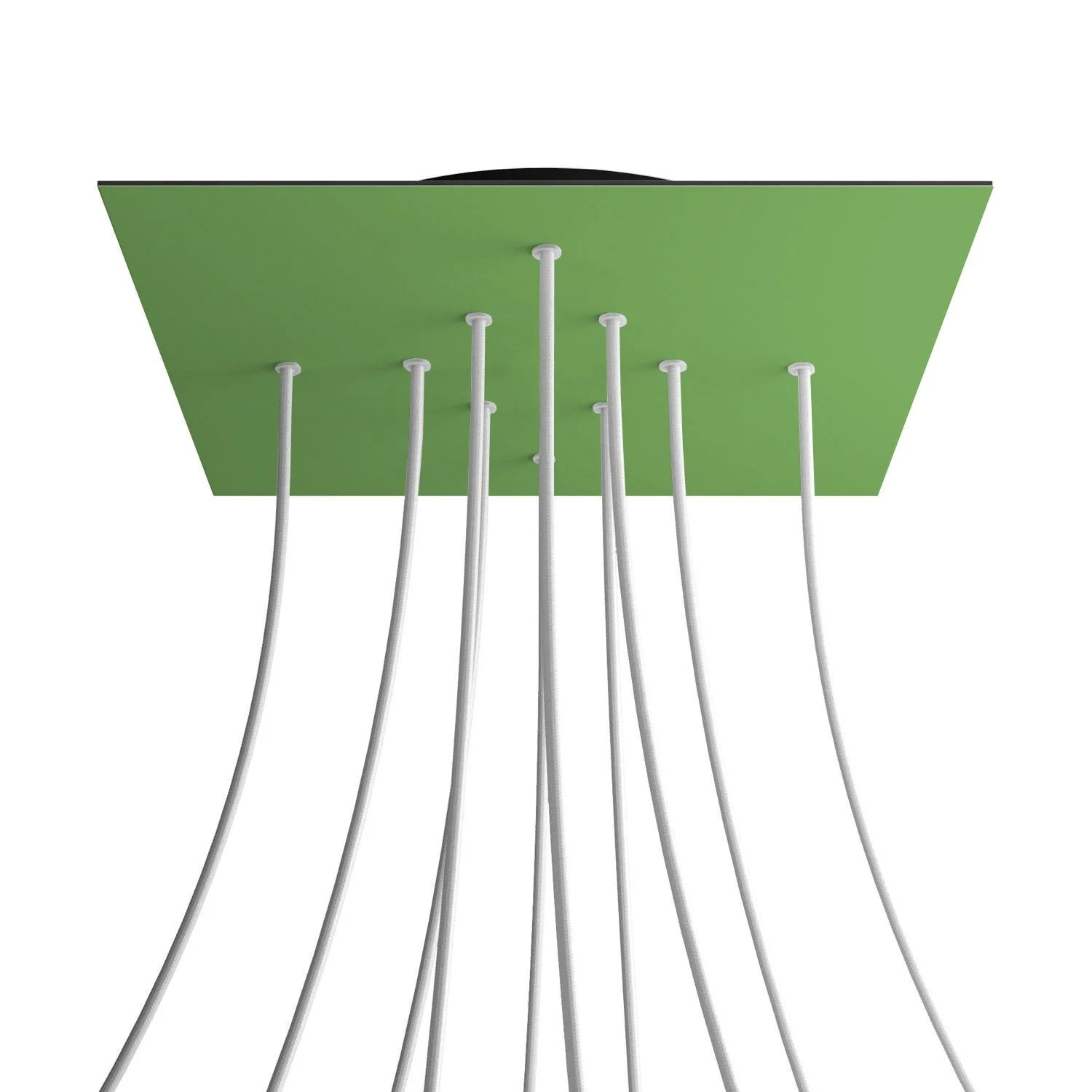 Lampenbaldachin XXL Rose-One quadratisch, 400 mm mit 10 Löchern und 4 seitlichen Löchern – Wiesengrün - Image 8