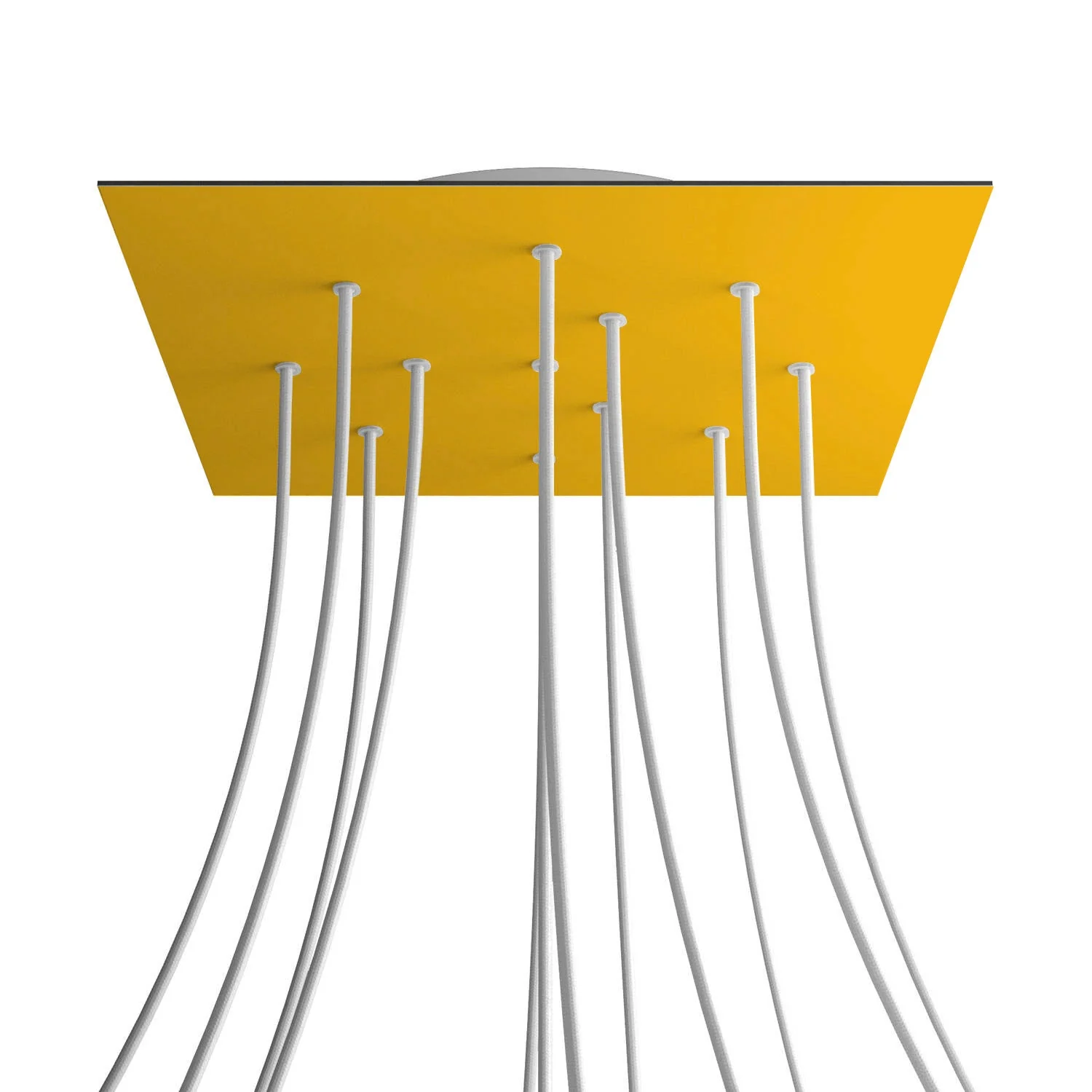 XXL Baldachin Rose-One quadratisch, 400 mm mit 12 Löchern und 4 Seitenlöchern – Senfgelb