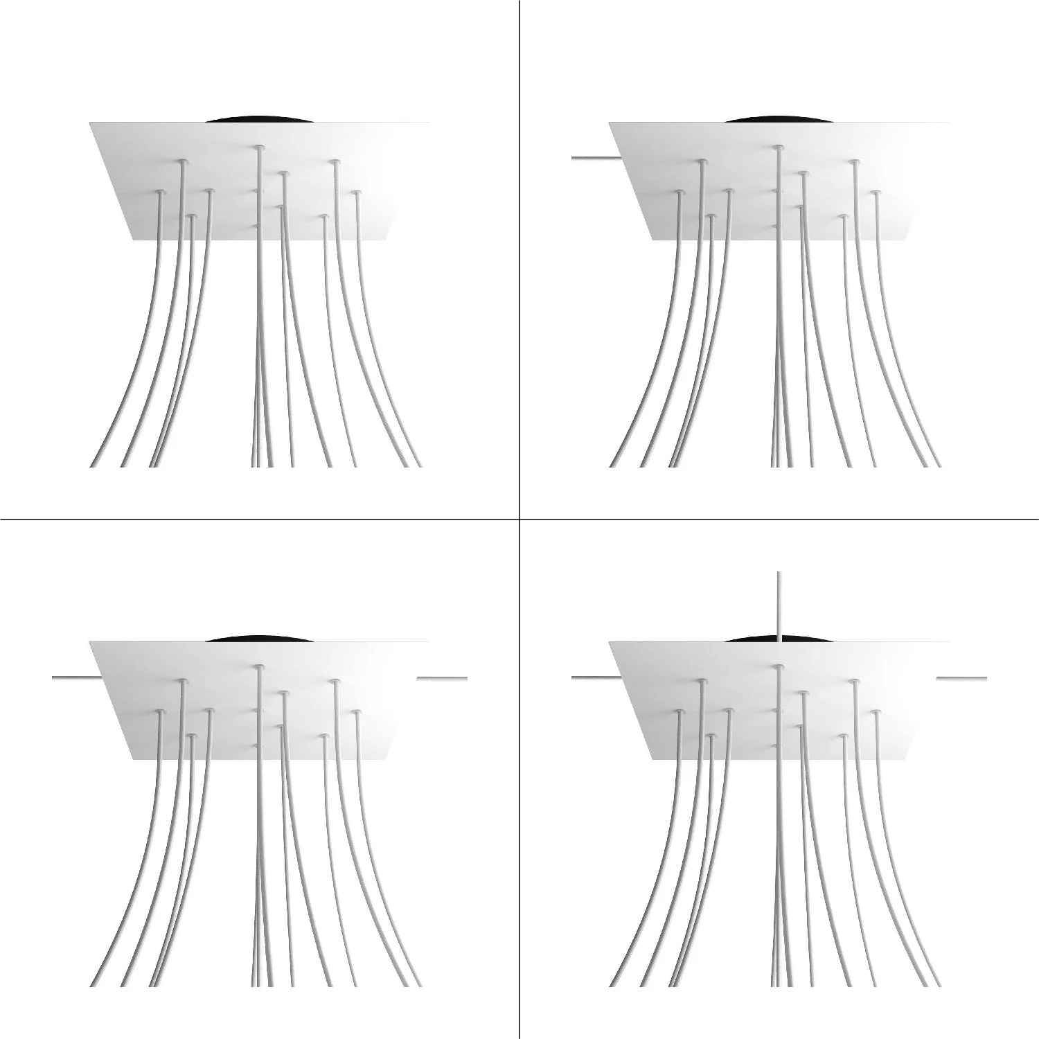 XXL Baldachin Rose-One quadratisch, 400 mm mit 12 Löchern und 4 Seitenlöchern – Senfgelb - Image 9