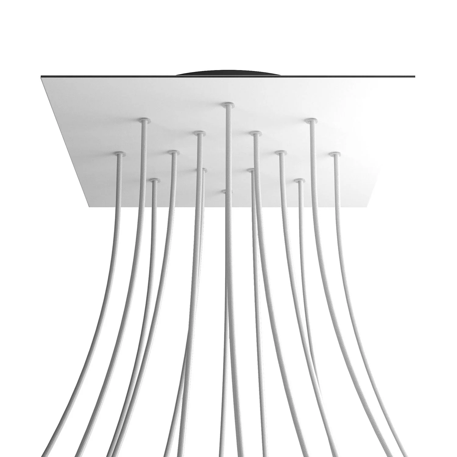 Lampenbaldachin XXL Rose-One quadratisch, 400 mm mit 14 Löchern und 4 seitlichen Löchern – Mattweiß - Image 8