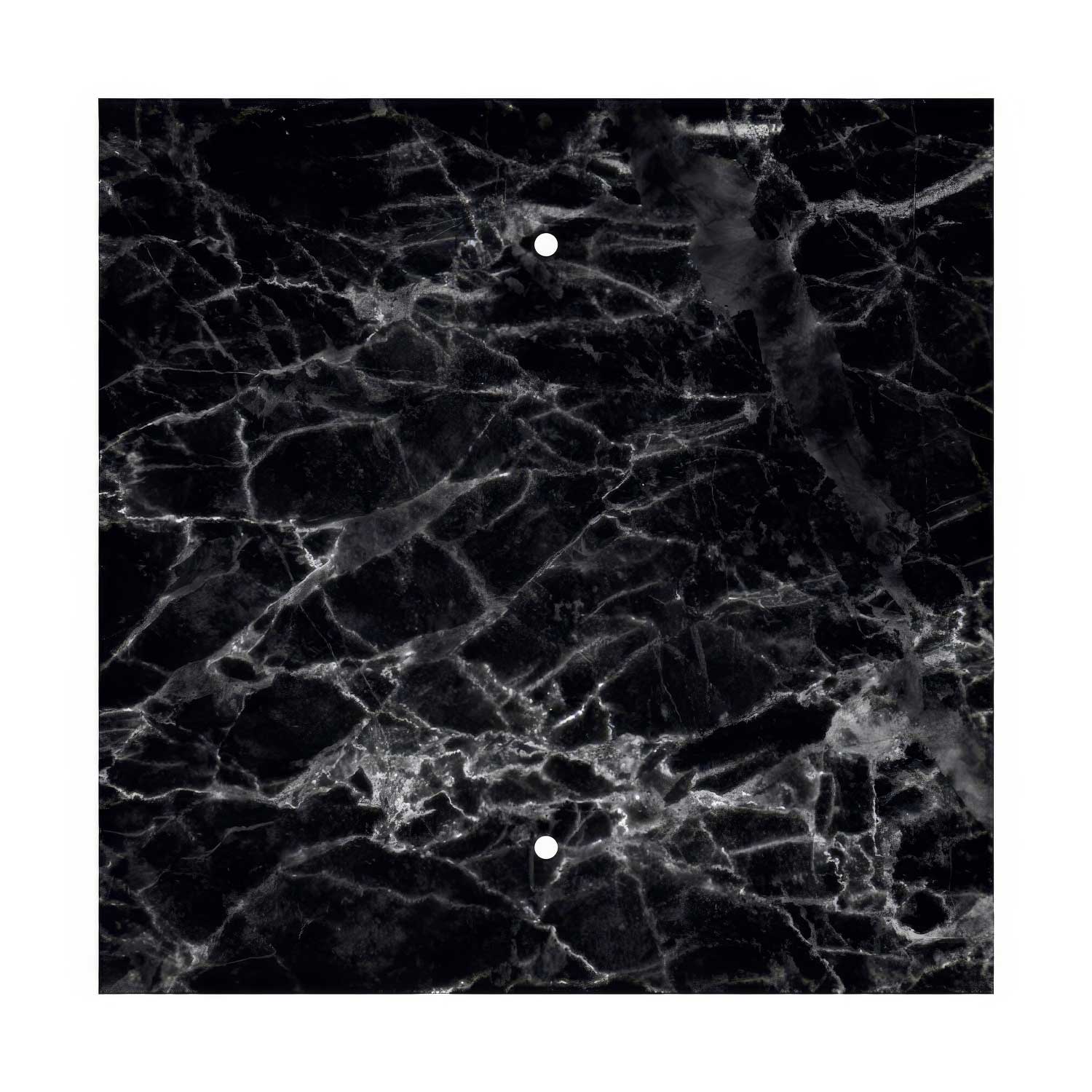 Lampenbaldachin XXL Rose-One quadratisch, 400 mm mit 2 Öffnungen und 4 seitlichen Öffnungen - Marmor Marquina - Image 3
