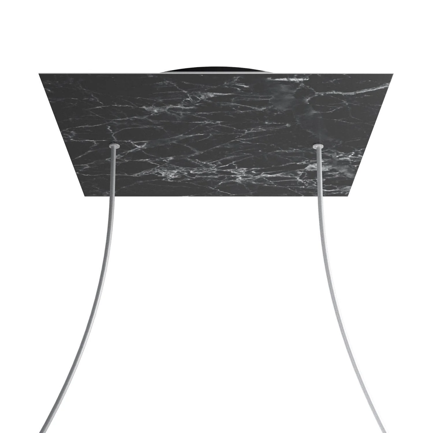 Lampenbaldachin XXL Rose-One quadratisch, 400 mm mit 2 Öffnungen und 4 seitlichen Öffnungen - Marmor Marquina - Image 8