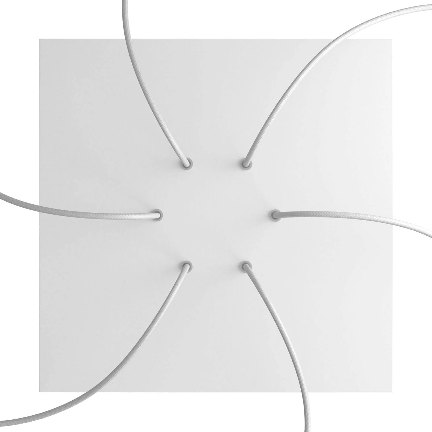 Rosone XXL Rose-One quadratisch, 400 mm mit 6 Löchern und 4 seitlichen Löchern – Mattweiß - Image 2