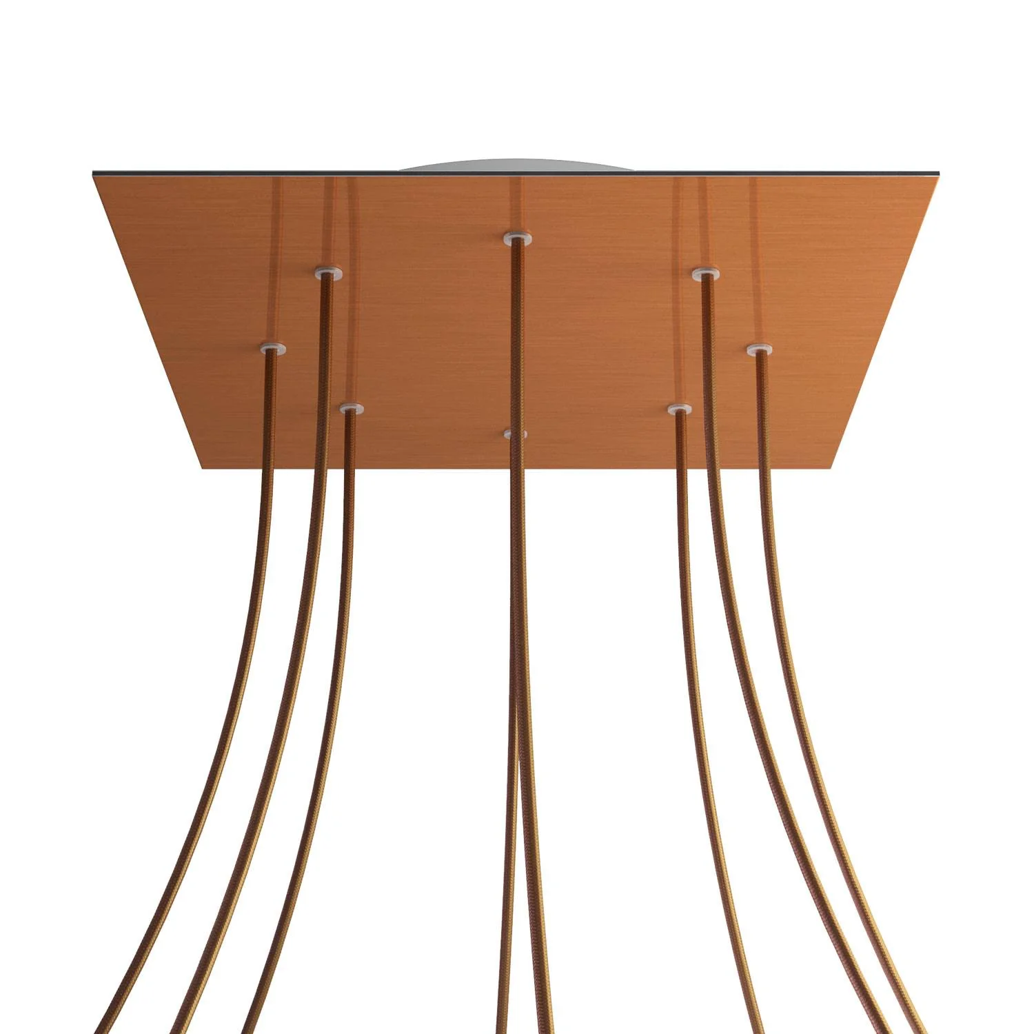 XXL-Rosette Rose-One quadratisch, 400 mm mit 8 Löchern und 4 seitlichen Löchern – Dibond Satin-Kupfer