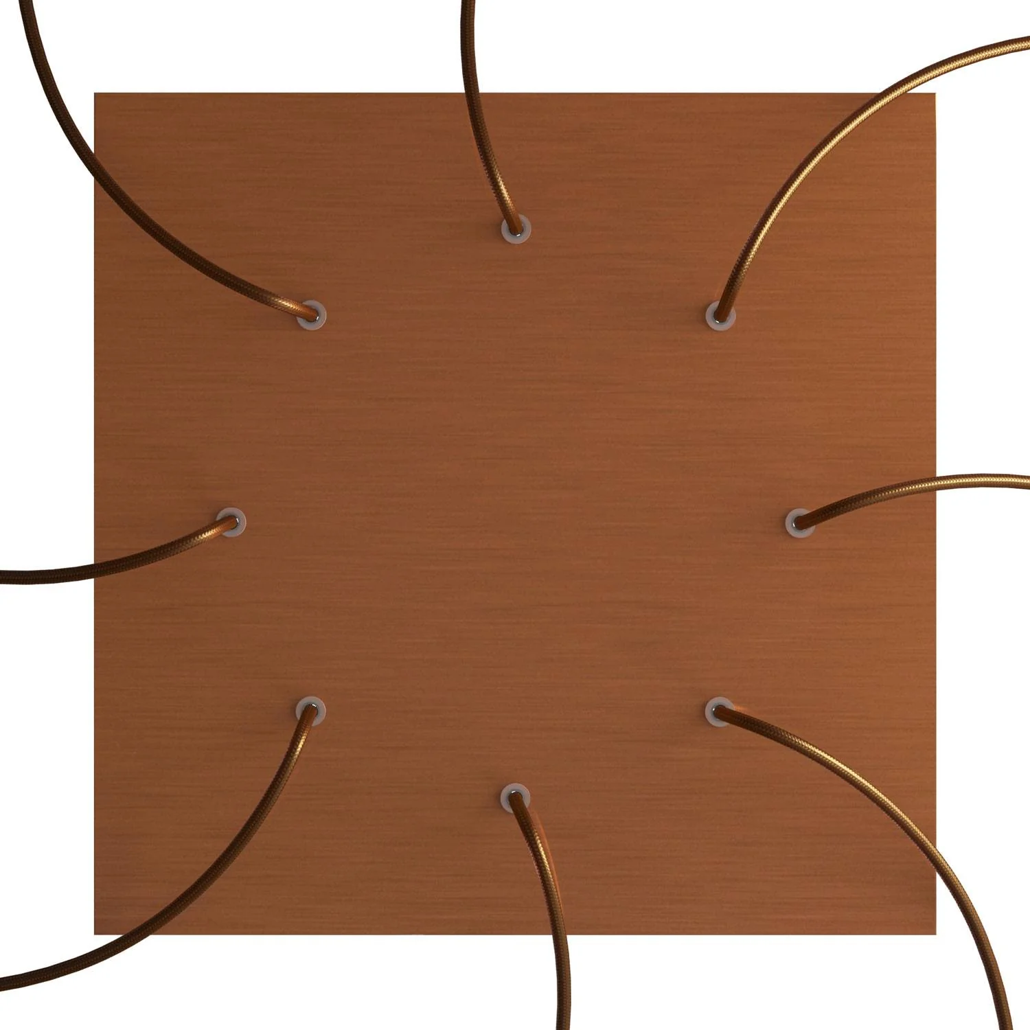 XXL-Rosette Rose-One quadratisch, 400 mm mit 8 Löchern und 4 seitlichen Löchern – Dibond Satin-Kupfer - Image 2