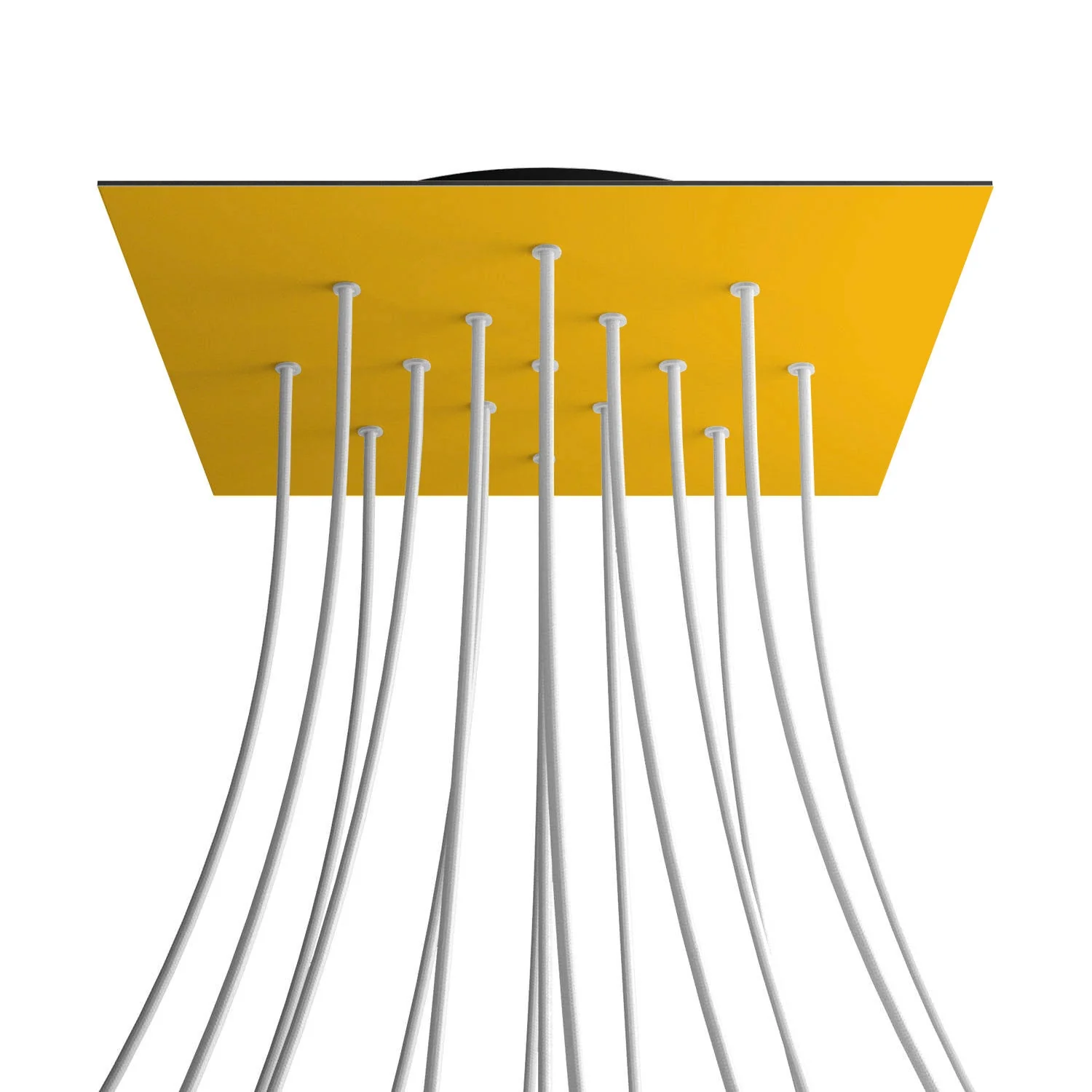 XXL Rosette Rose-One quadratisch, 400 mm mit 15 Löchern und 4 Seitenlöchern – Senfgelb - Image 8