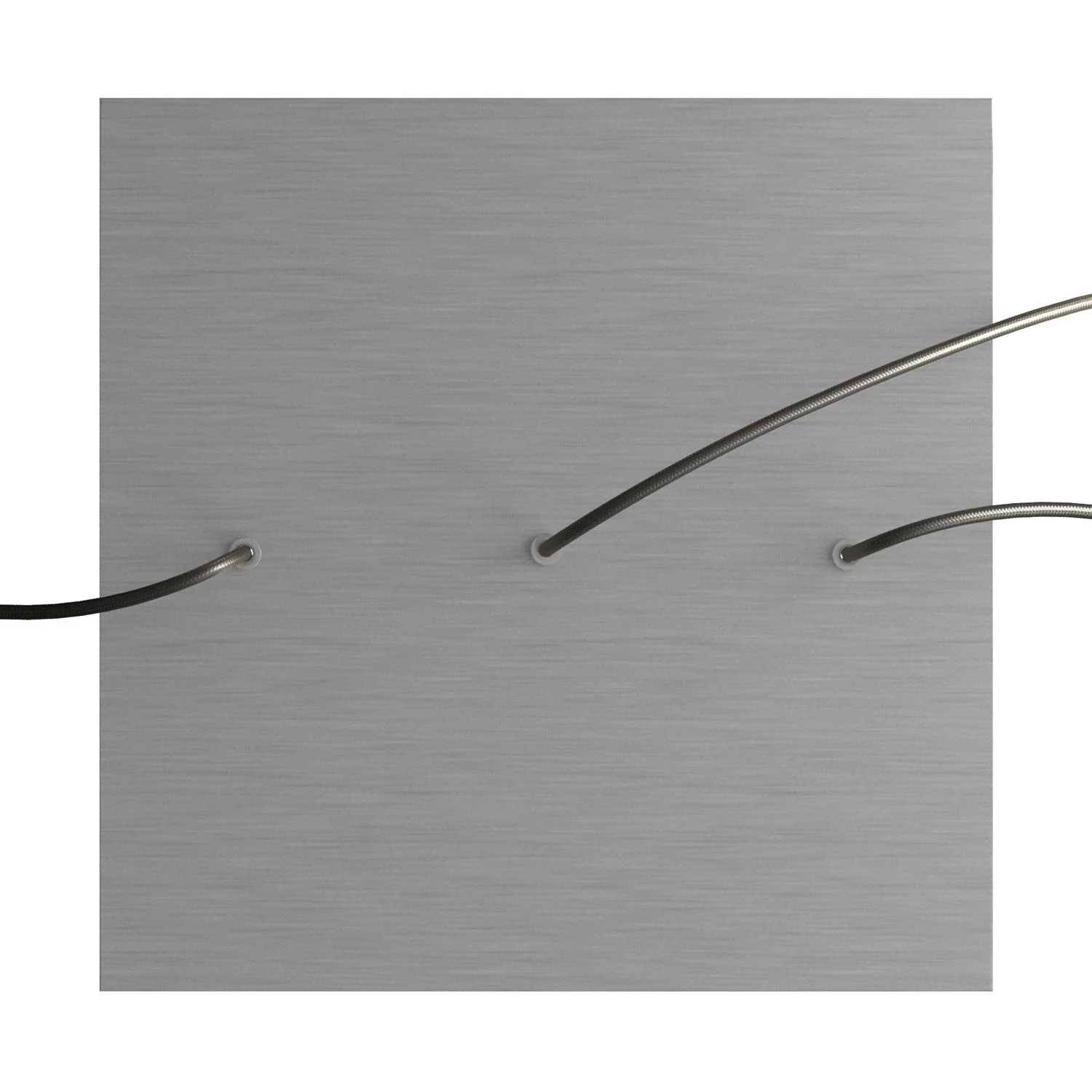 Rosone XXL Rose-One quadratisch, 400 mm mit 3 Löchern in Linie und 4 seitlichen Löchern – Dibond Satin-Stahl - Image 2