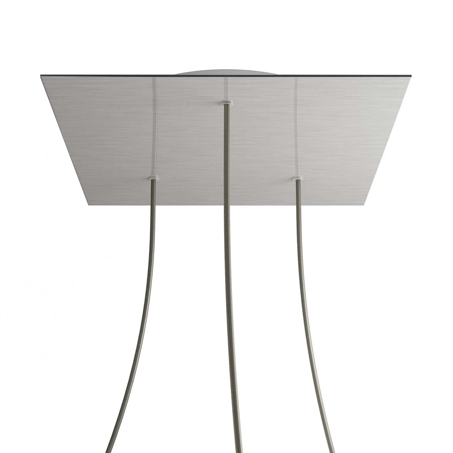 Baldachin XXL Rose-One quadratisch, 400 mm mit 3 und 4 seitlichen Löchern – Dibond Satin-Stahl