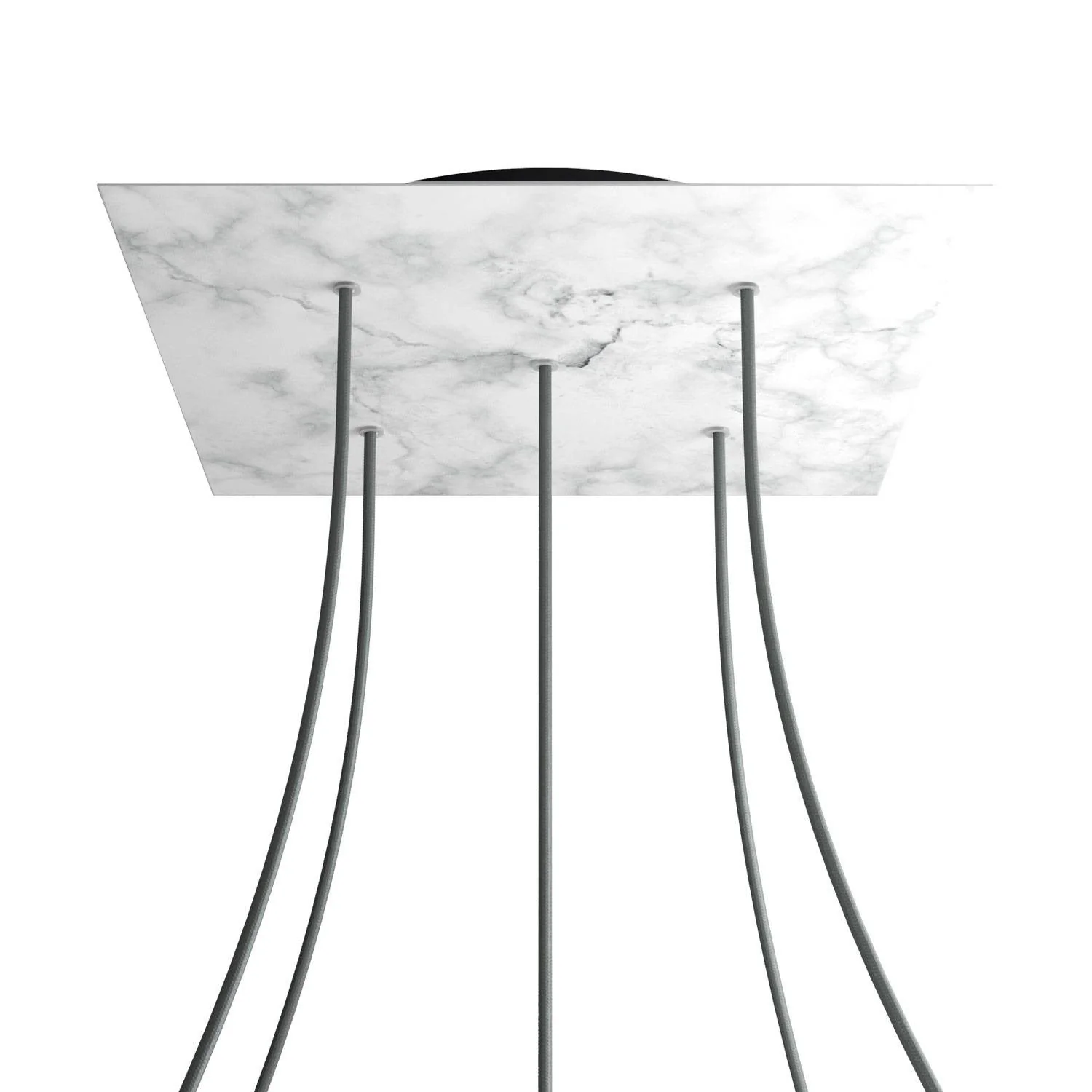 Lampenbaldachin XXL Rose-One quadratisch, 400 mm mit 5 Löchern und 4 seitlichen Löchern – Carrara-Marmor - Image 8