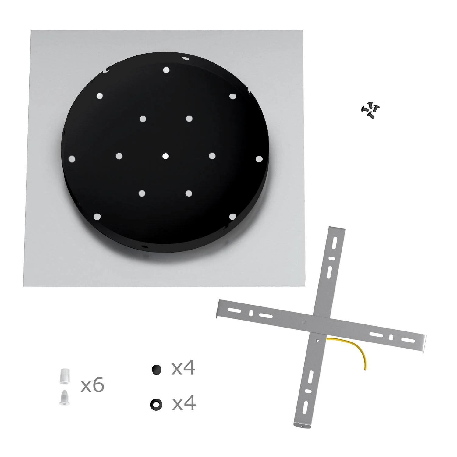 Rosone XXL Rose-One quadratisch, 400 mm mit 6 Löchern und 4 seitlichen Löchern – Marmor Marquina - Image 10