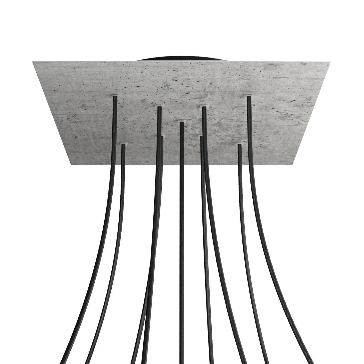 Lampenbaldachin XXL Rose-One quadratisch, 400 mm mit 9 X-Löchern und 4 seitlichen Löchern – Beton - Image 8