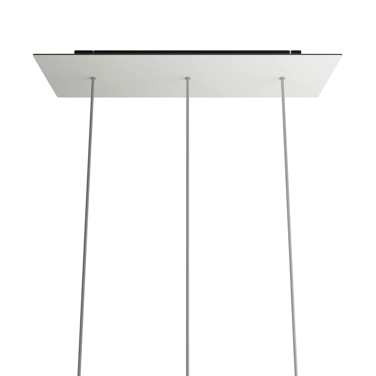 Lampenbaldachin XXL Rose-One rechteckig mit 3 Löchern in Linie und 6 seitlichen Löchern, Maße 675 x 225 mm – Mattweißes Dibond - Image 7