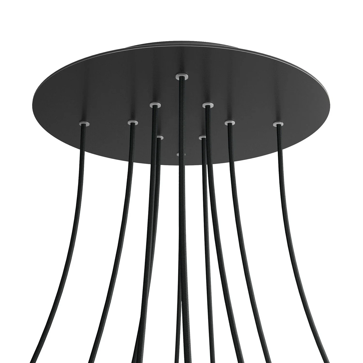 Baldachin XXL Rose-One rund, Durchmesser 400 mm mit 10 Löchern und 4 seitlichen Löchern – Matt Schwarz - Image 8