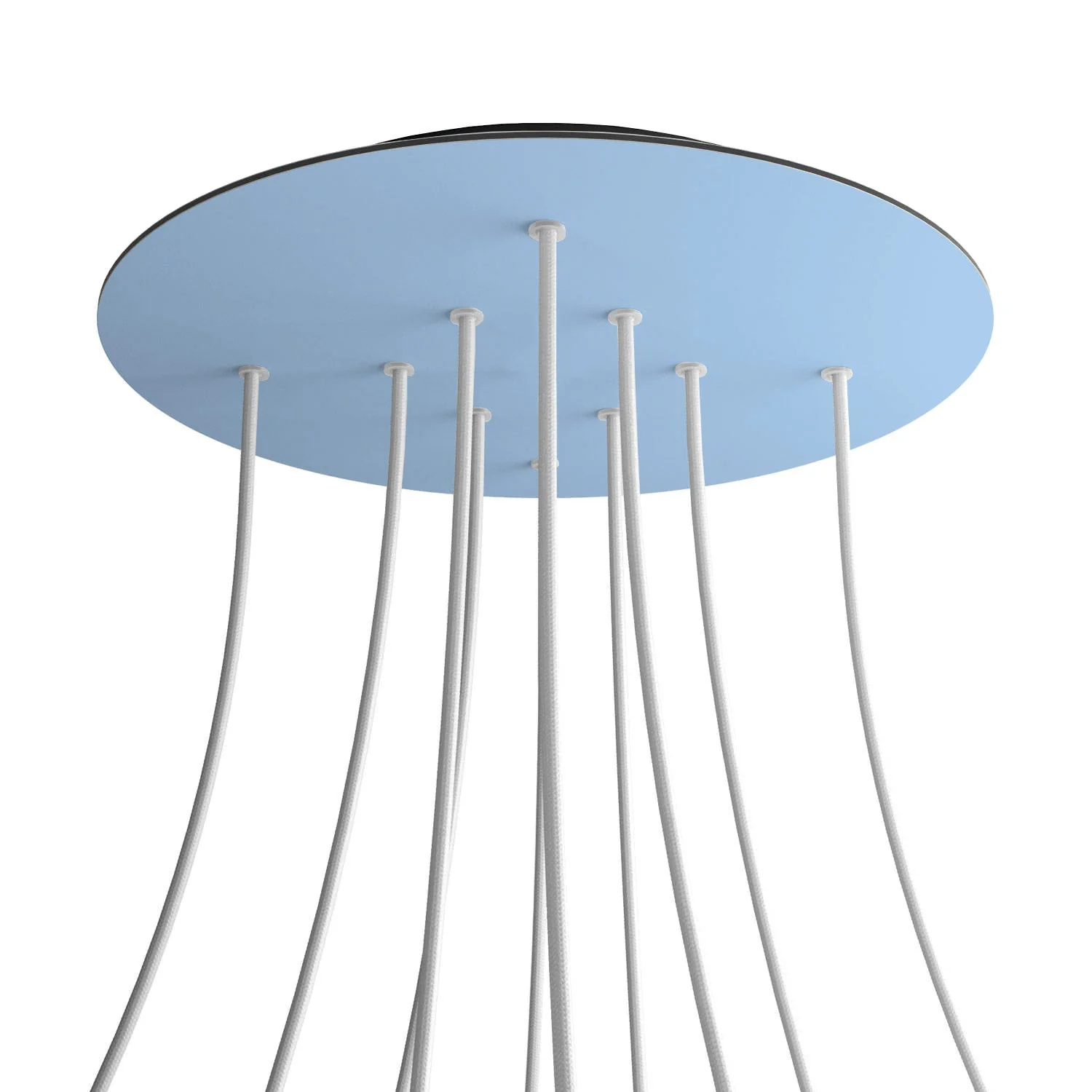 XXL-Deckenbaldachin Rose-One rund, Durchmesser 400 mm mit 10 Löchern und 4 seitlichen Löchern – Zuckerpapier-Blau - Image 8