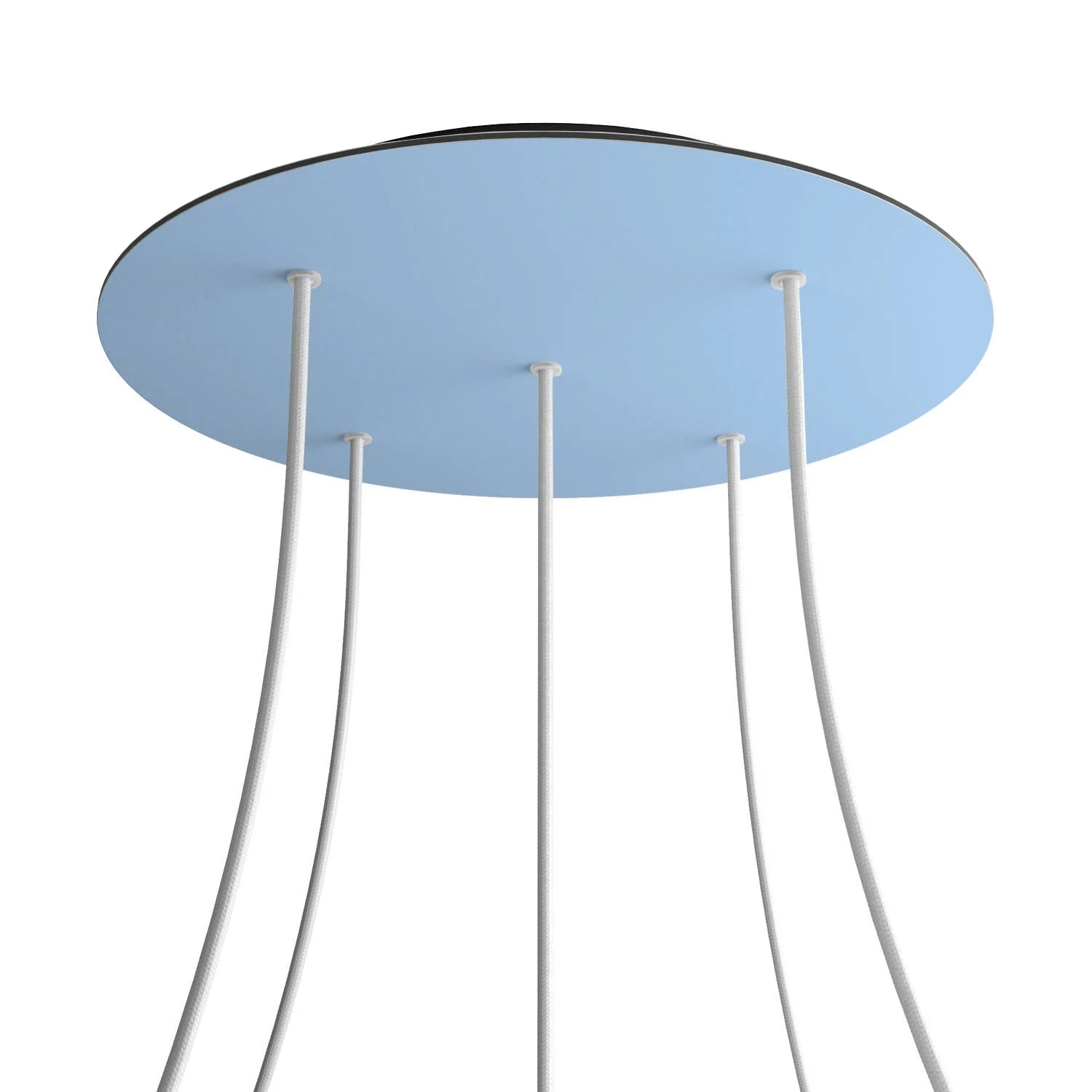 XXL-Deckenbaldachin Rose-One rund, Durchmesser 400 mm mit 5 Löchern und 4 seitlichen Löchern – Zuckerpapier-Blau - Image 8