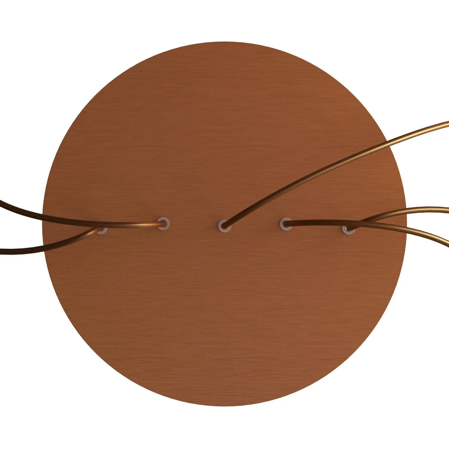 XXL Baldachin Rose-One rund, Durchmesser 400 mm mit 5 Bohrungen in Linie und 4 seitlichen Bohrungen – satinierter Kupfer-Dibond - Image 2