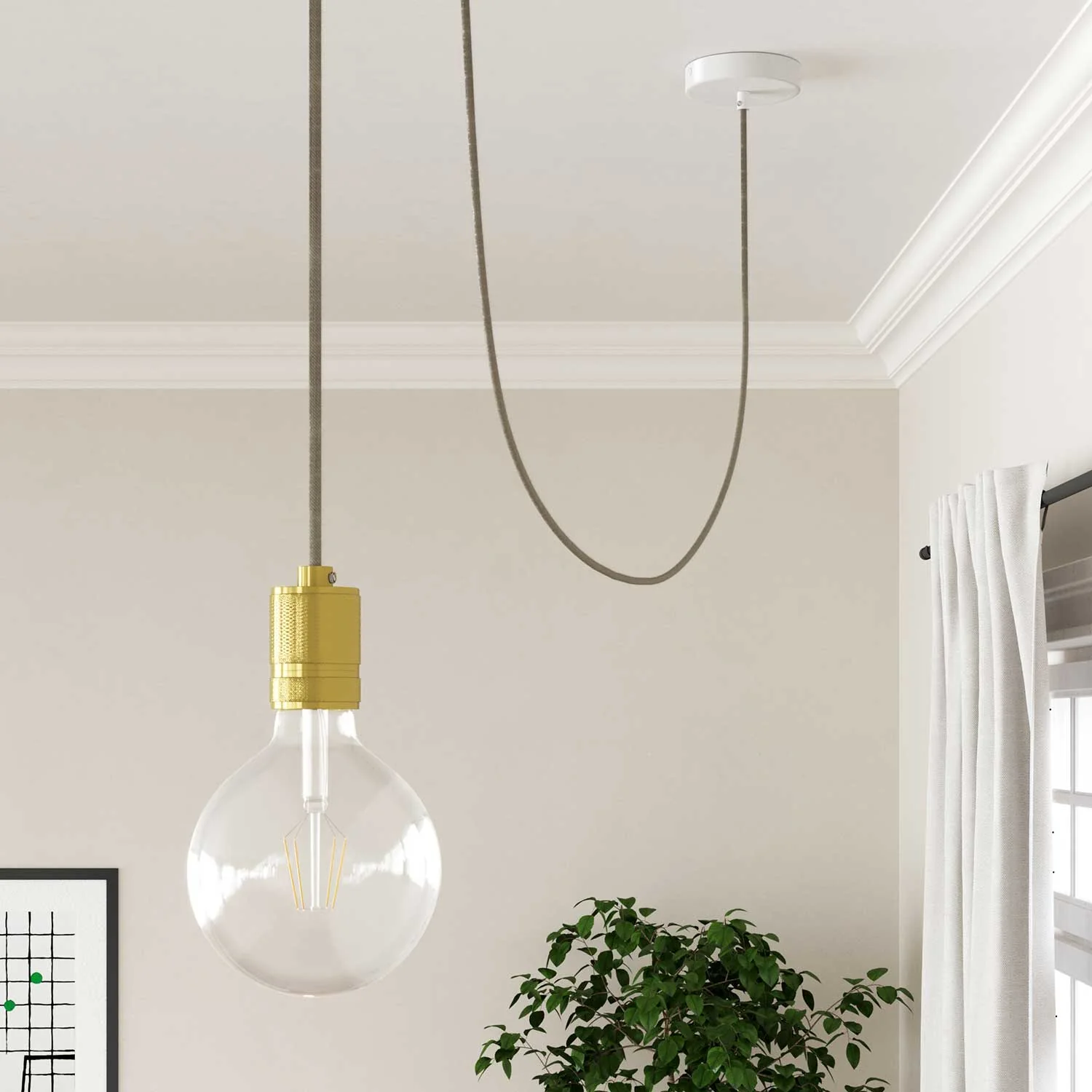 Textilkabel aus Baumwolle und Leinen Paglia Vertigo – Das Original von Creative Cables, zur Aufwertung deiner Lampen – ERD20 - Image 4