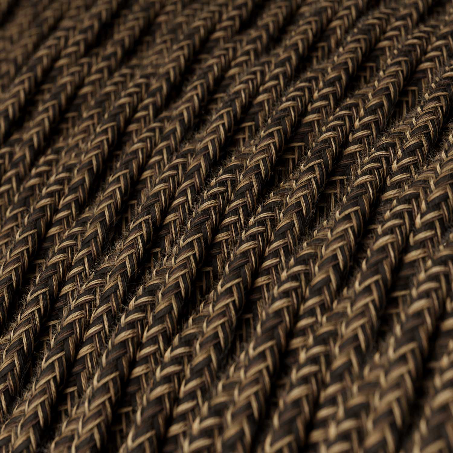 Geflochtenes Elektrokabel mit braunem Leinenmantel – TN04 - Image 2