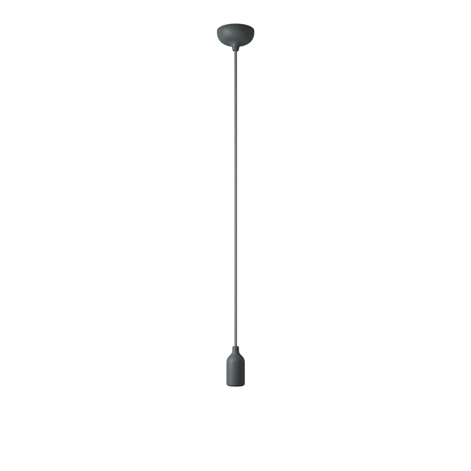 Bunte Silikon-Pendelleuchte mit Stoffkabel – Grau