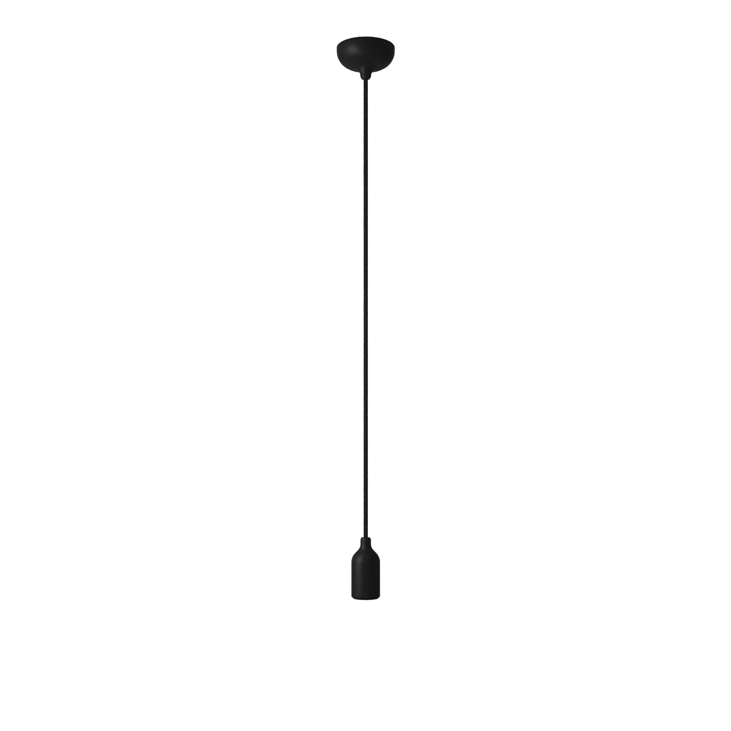 Farbige Silikonpendelleuchte mit Stoffkabel – Schwarz