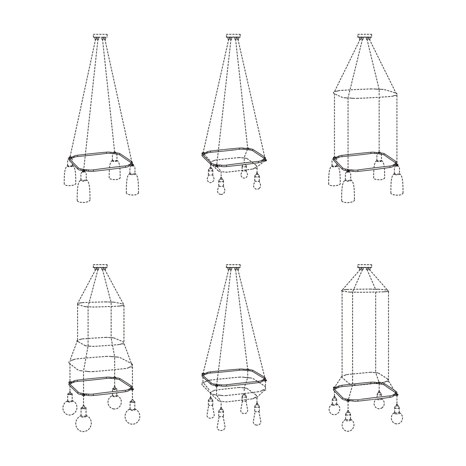 Cage Quadrato - Struktur für Kronleuchter - Weiß - Image 10